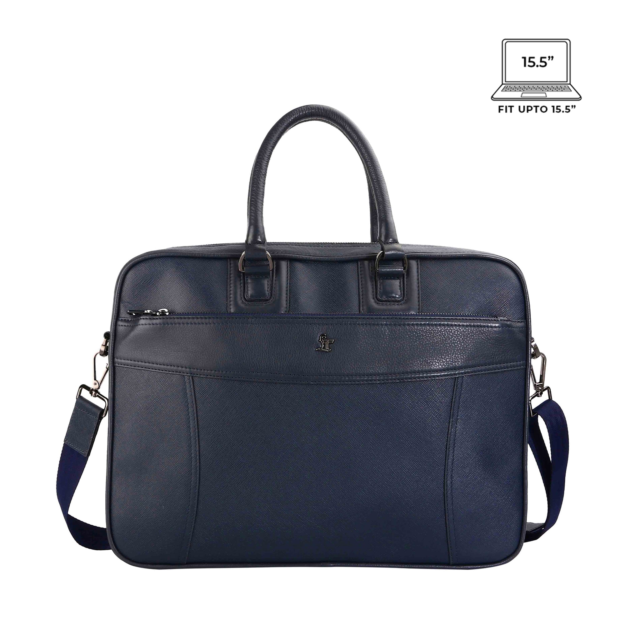 Smith | Leather Portfolio Bag | 100% Genuine Leather | Lifetime Service Warranty | Color: Blue