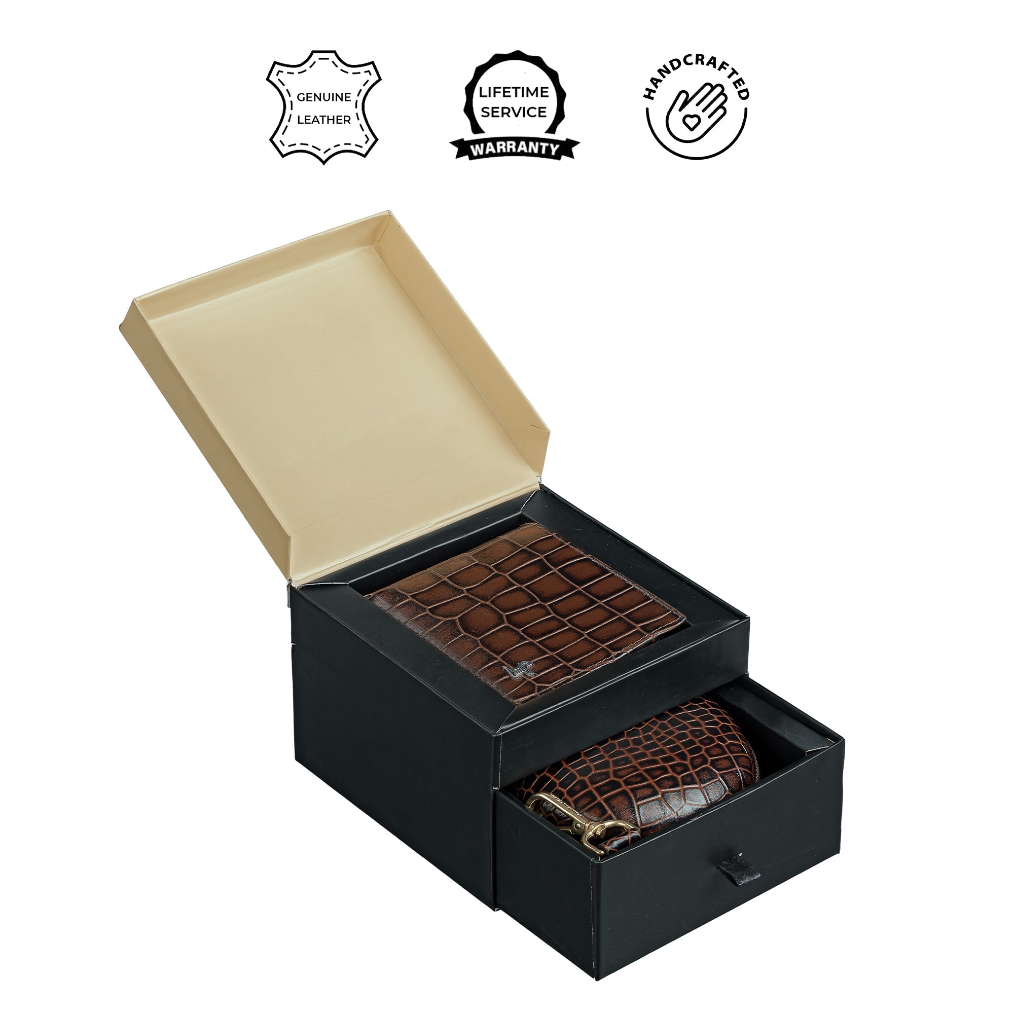 Fab IV Wallet & Tech Kit | Combo Gift for Men | Gift Set | Genuine Leather Wallet | Leather Tech Kit | Color: Brown LeatherTalks