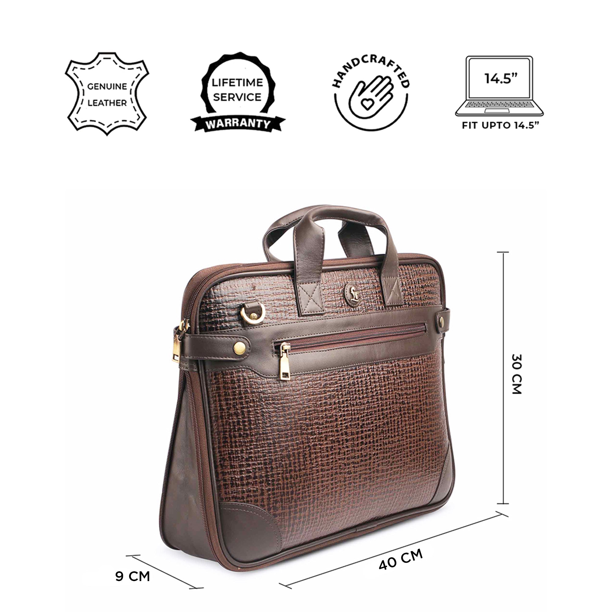 Ready to Ship Luxury Corporate Gift - Office Folio Bag III | Leather Portfolio Bag | 100% Genuine Leather | For Office Use | Colour - Brown Leather Talks