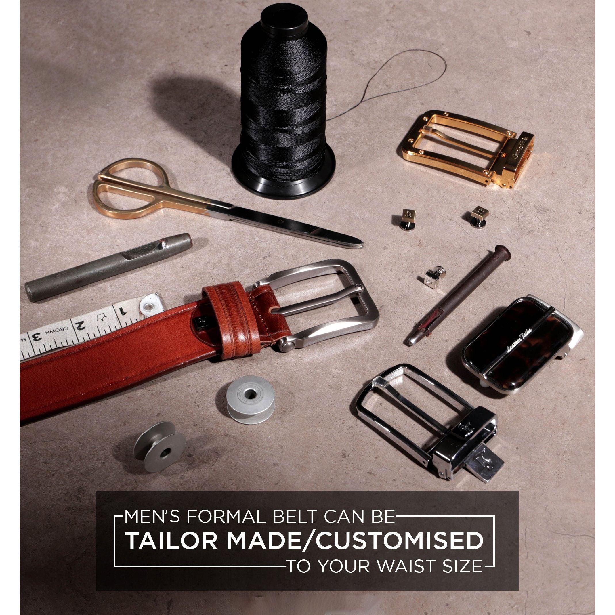 Designer leather belt for men