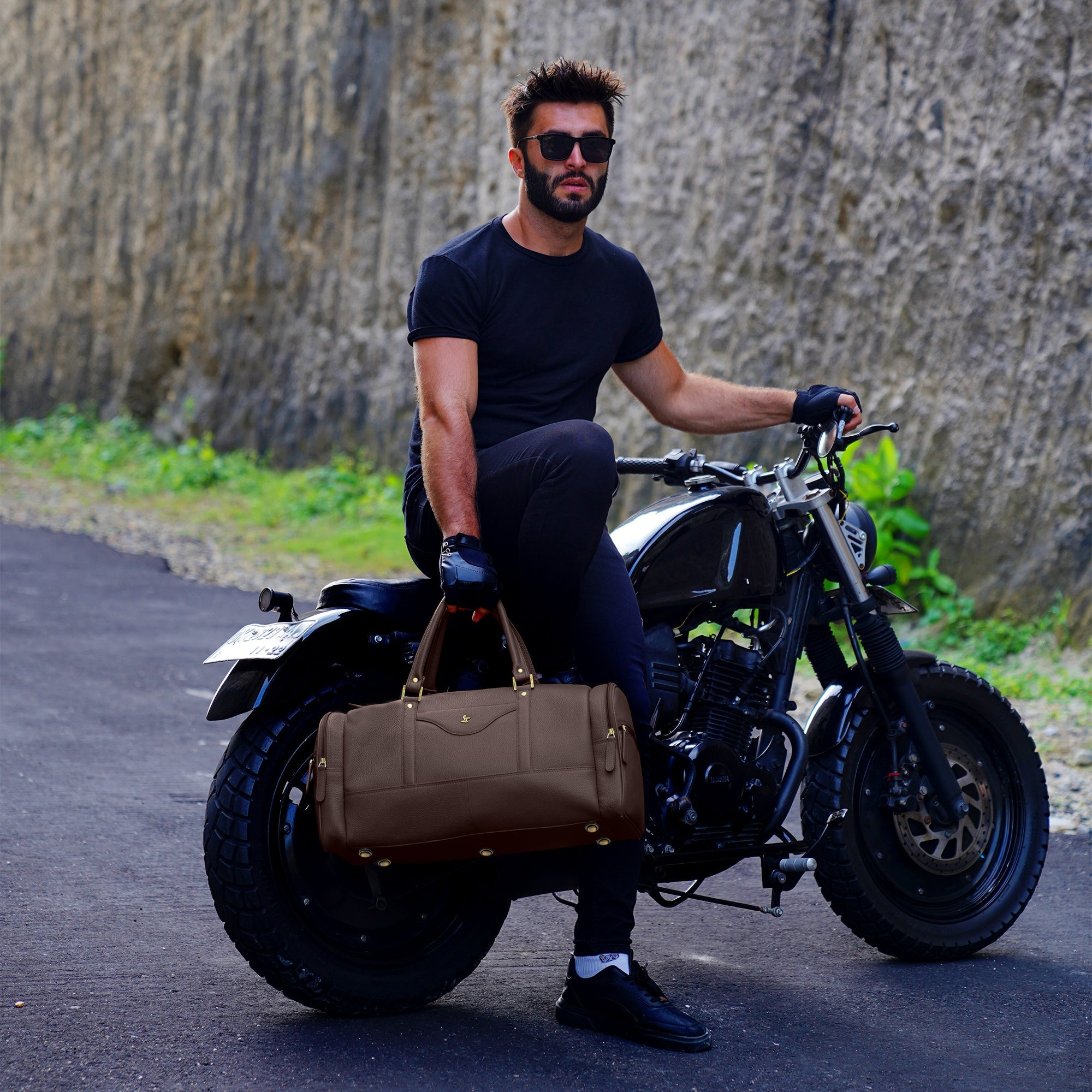 Bush Duffle Bag | Genuine Leather Travel Bag for Men | Stylish & Durable Duffle Bag for Travel | Color: Brown Leather Talks