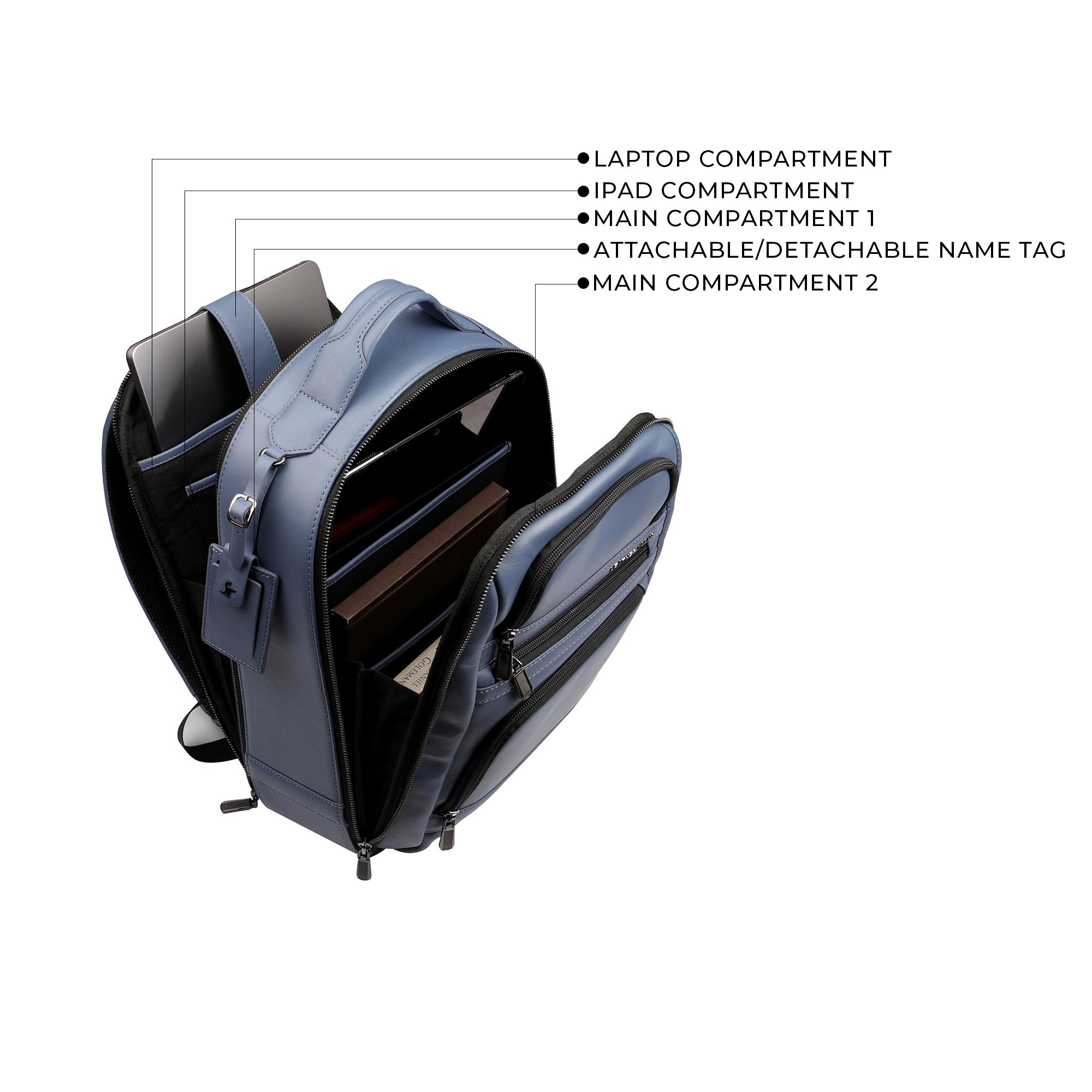 Jacob | Leather Laptop Bag for Men | Lifetime Service Warranty | 100% Genuine Leather | Color: Blue