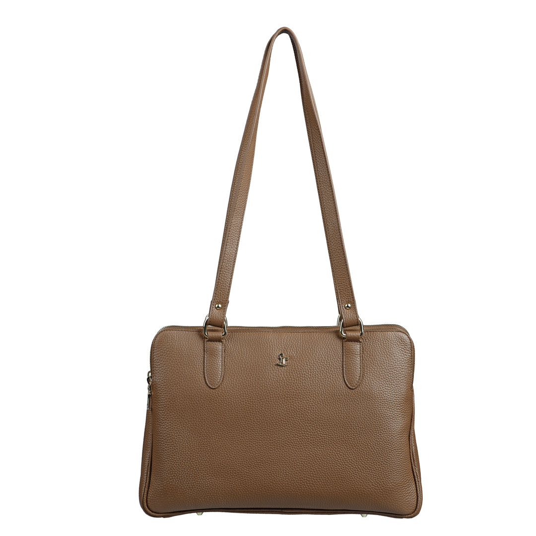 Rocha Ladis Handbag for Women | 100% Genuine Leather | Color - Tan