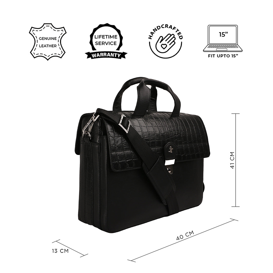 Ruvido II V 2.0 Luxury Leather Laptop and Office Bag for Men, designed to fit 15-inch laptops, offering a stylish and durable storage solution for professional use.