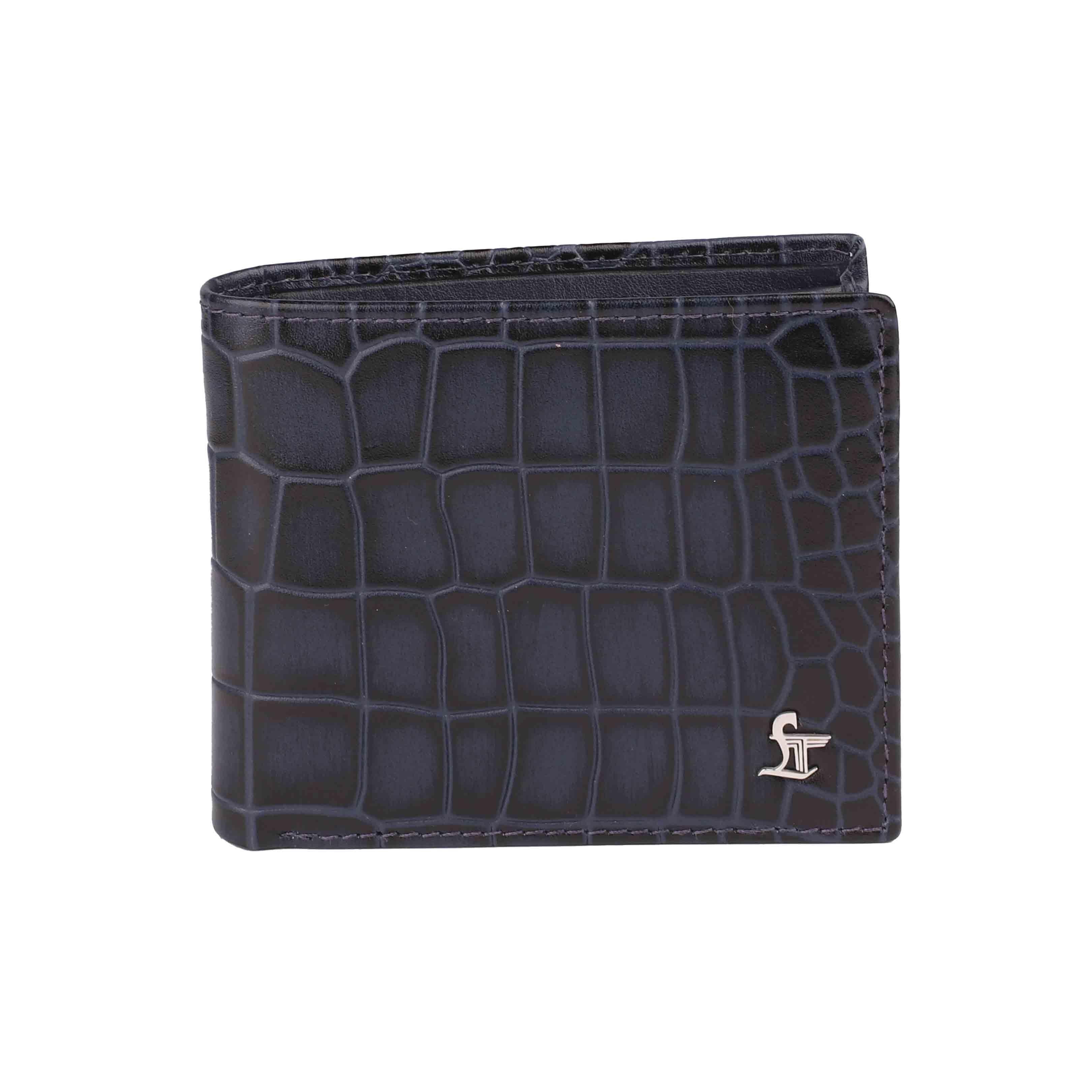 Set of III Gift Set Men's Croco Belt, Wallet & Prime Key Pouch - Premium Leather Accessories | Color- Blue Leather Talks