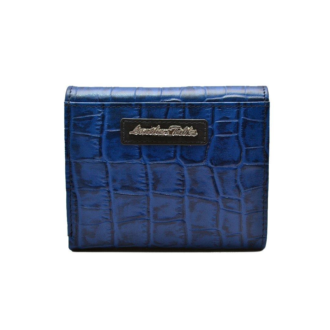 Keva Ladies Wallet | Croco Leather Wallet for Women | 100% Genuine Leather | Color: Blue