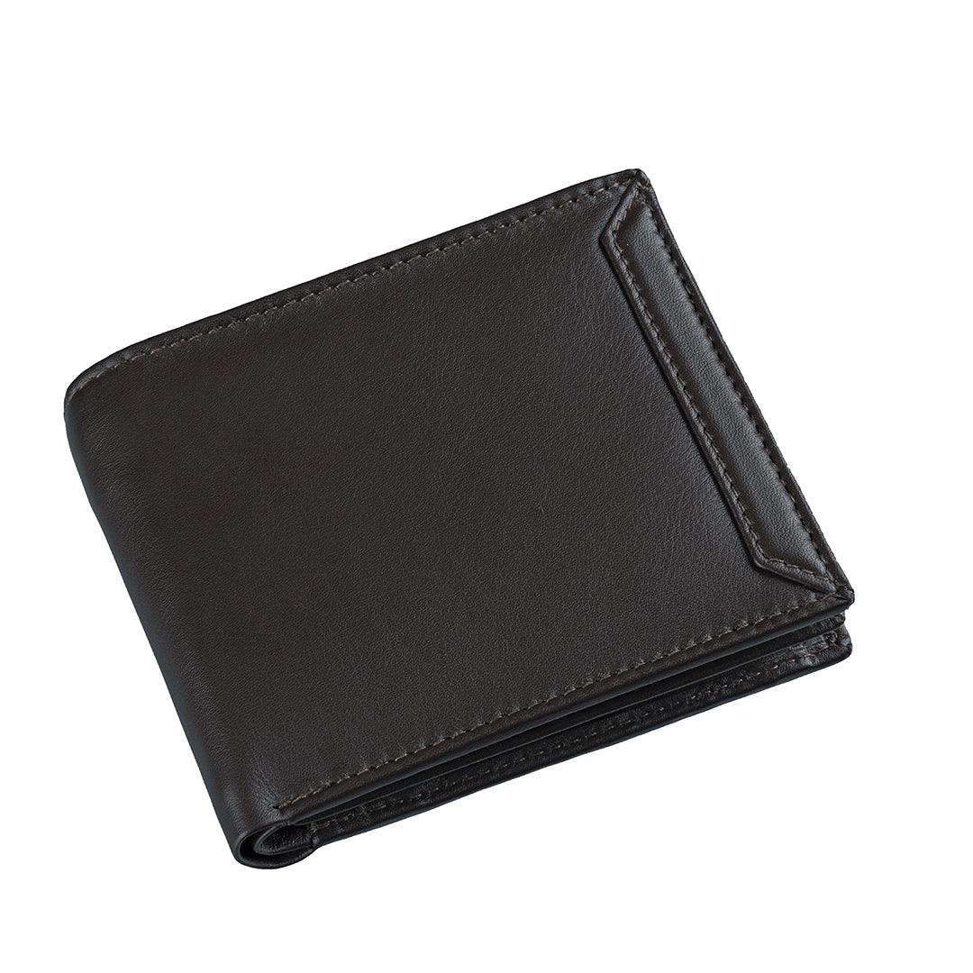 Classic Gent's Wallet | Leather Wallet for Men | 100% Genuine Leather | Color: Brown