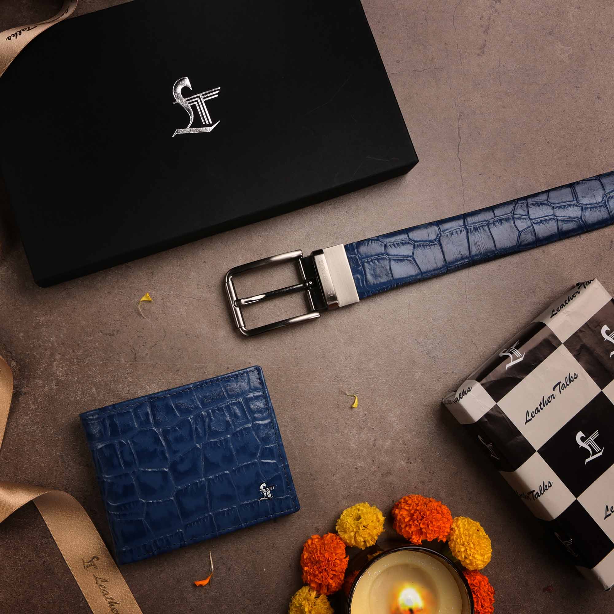 Corporate Diwali Gifts - Men's Wallet and Belt Gift Set Leather Talks