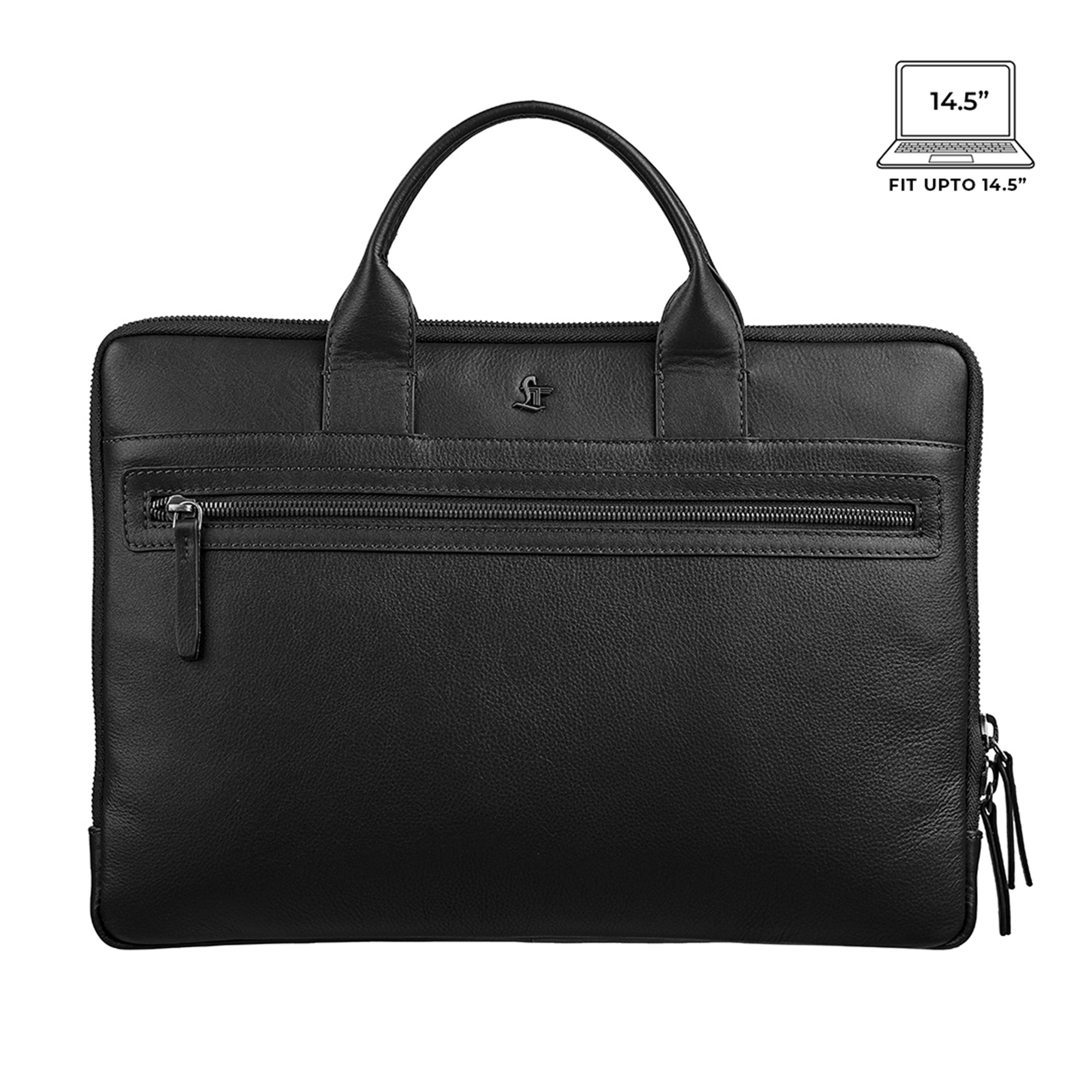 Laptop Sleeve V | Leather Laptop Sleeve | Lifetime Service Warranty | 100% Genuine Leather | Color: Black