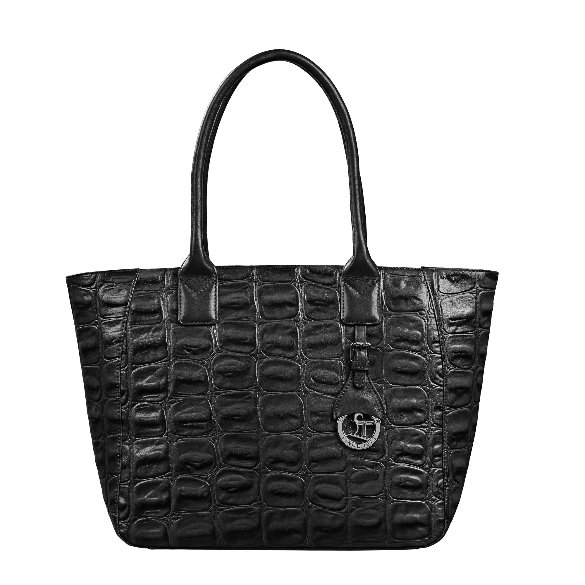 Great Dane Elvis Tote | Leather Tote Bag For Women | Croco Embossed Genuine Leather | Color:Black,Brown, Blue & Green Leather Talks
