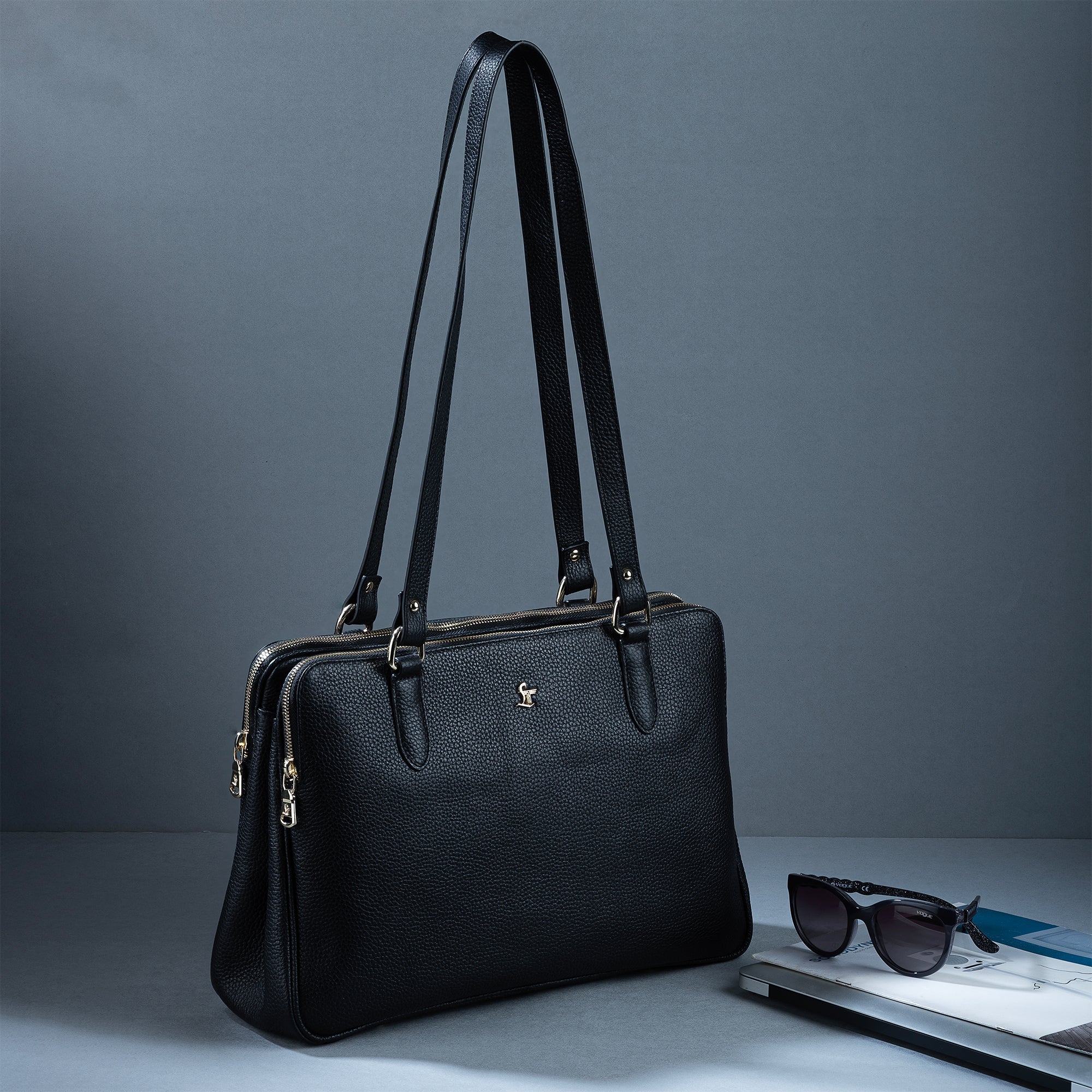 Rocha Ladis Slingbag for Women | 100% Genuine Leather | Color - Black