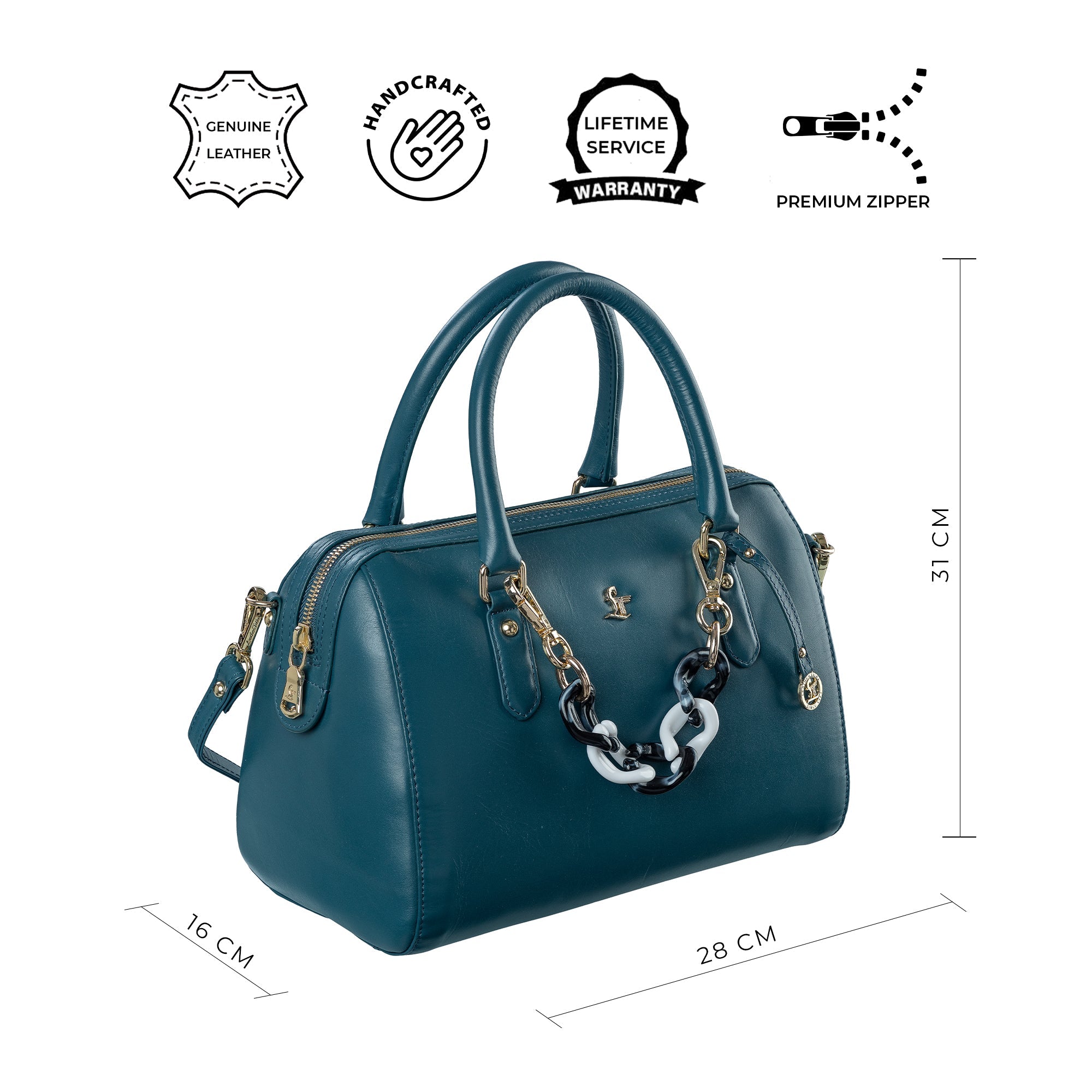 Leather Hand Bag For Women | 100% Genuine Leather | Color: Blue