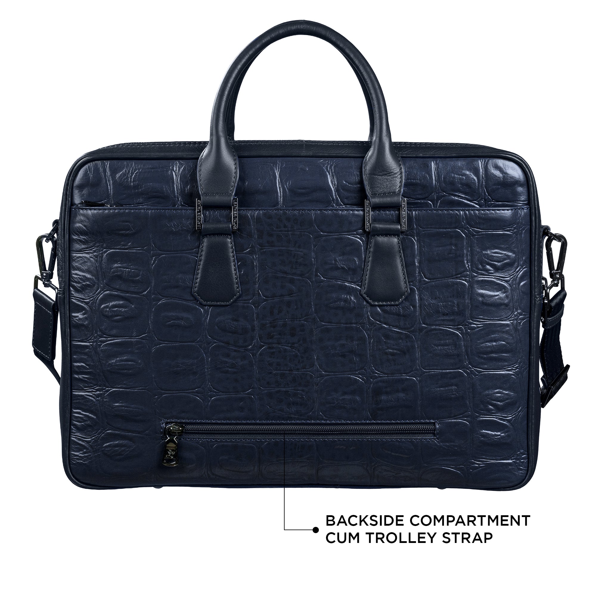 Great Dane | Genuine Leather Leather Portfolio Bag | For Office Use | Colour - Blue Leather Talks