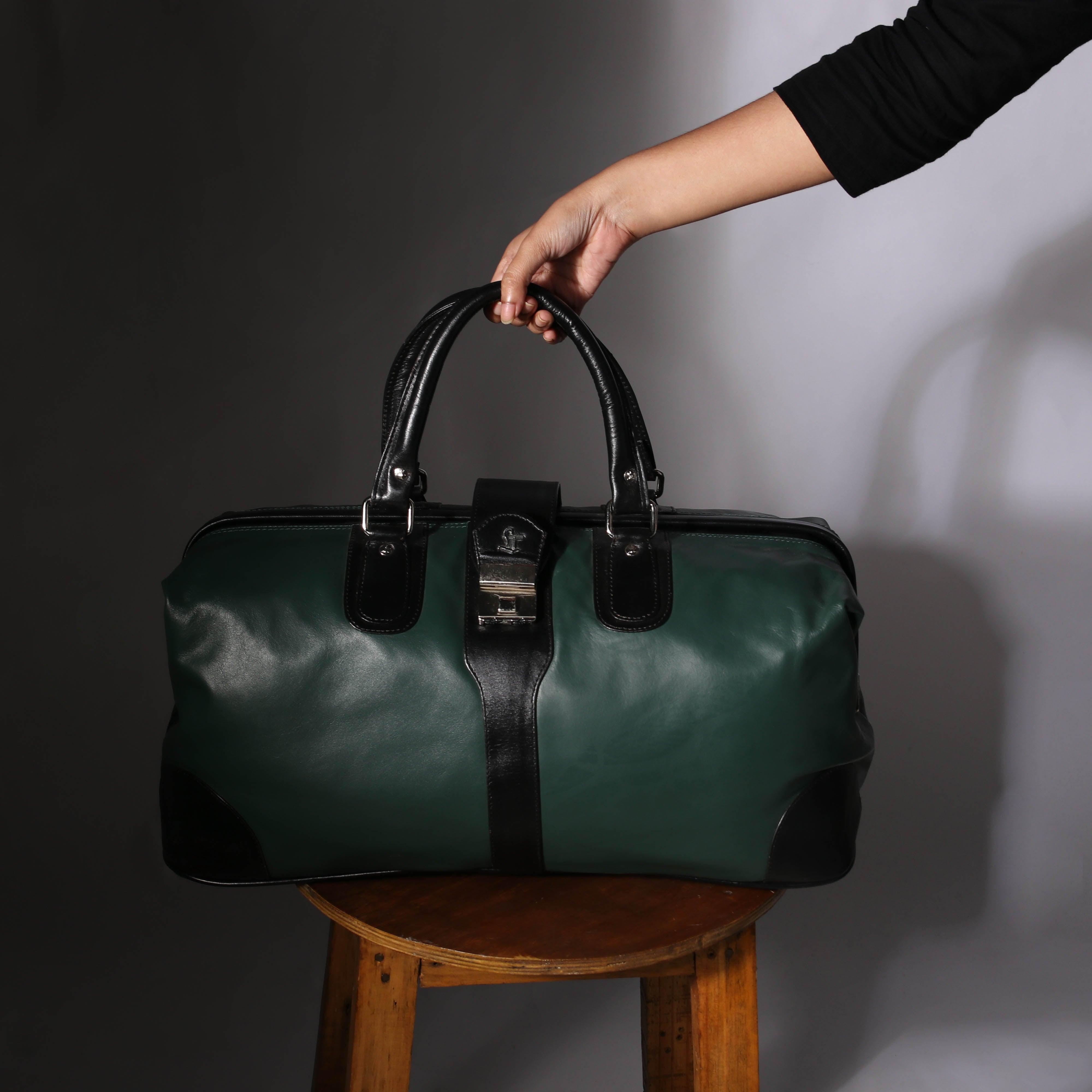 97 Leather Duffle Bag|Dual Color Combination Bag LeatherTalks