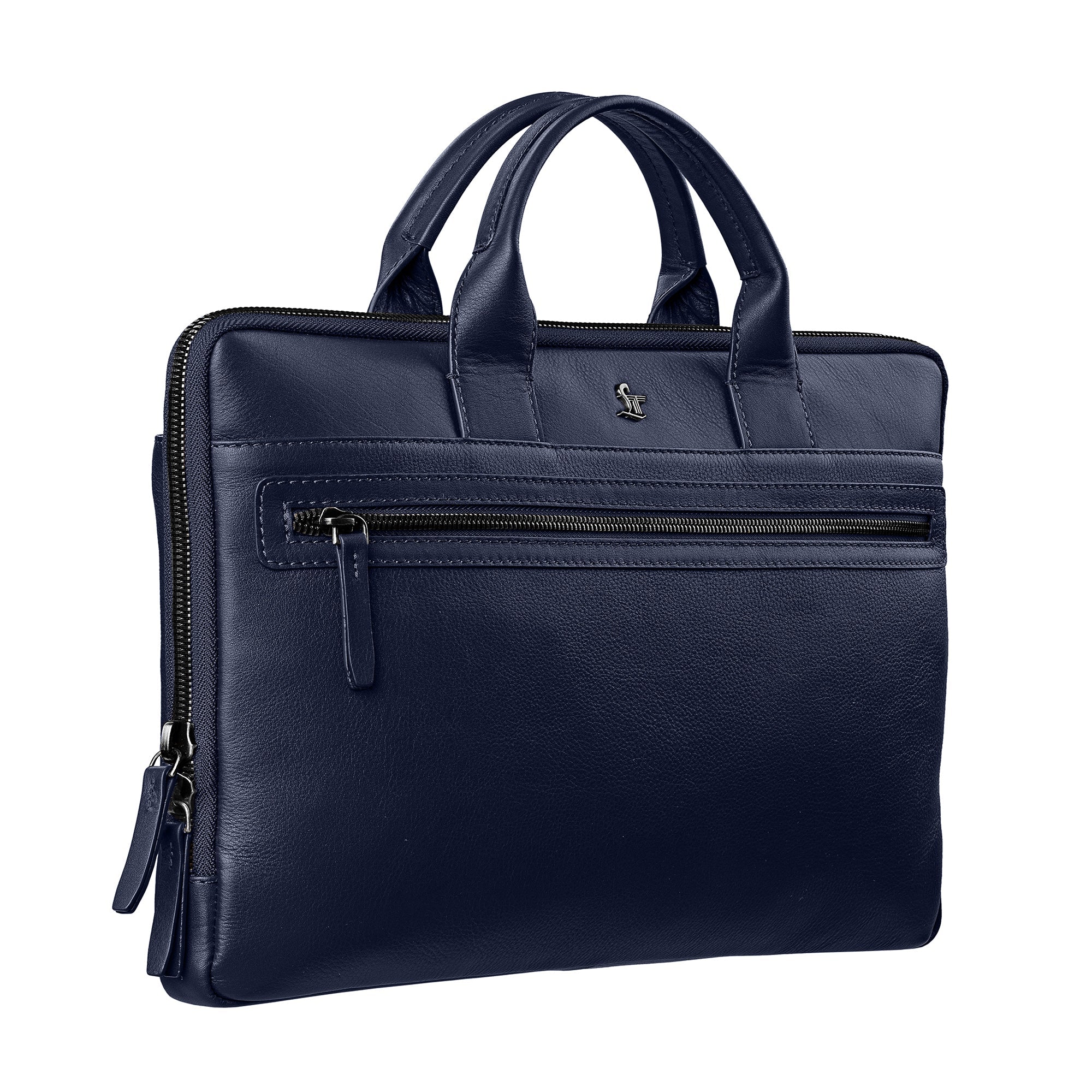 Laptop Sleeve V | Genuine Leather | Leather Laptop Bag | Office Bga for Men | Color : Blue