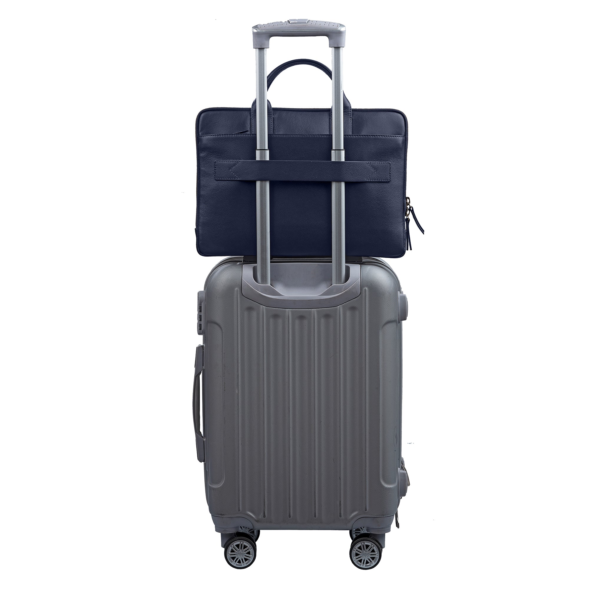 Laptop Sleeve V | Genuine Leather | Leather Laptop Bag | Office Bga for Men | Color : Blue