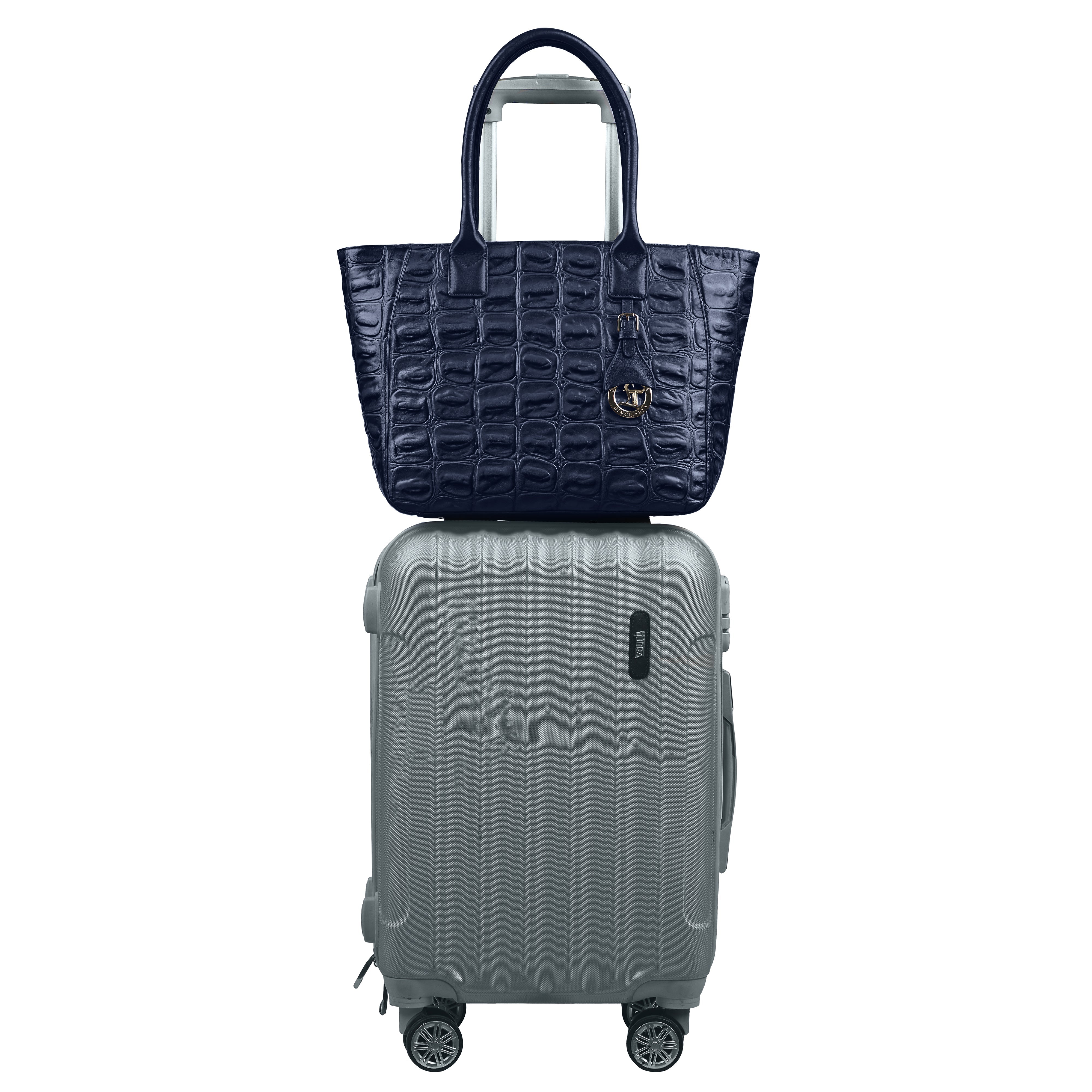 Great Dane Elvis Tote | Leather Tote Bag For Women | Croco Embossed Genuine Leather | Color:Black,Brown, Blue & Green Leather Talks