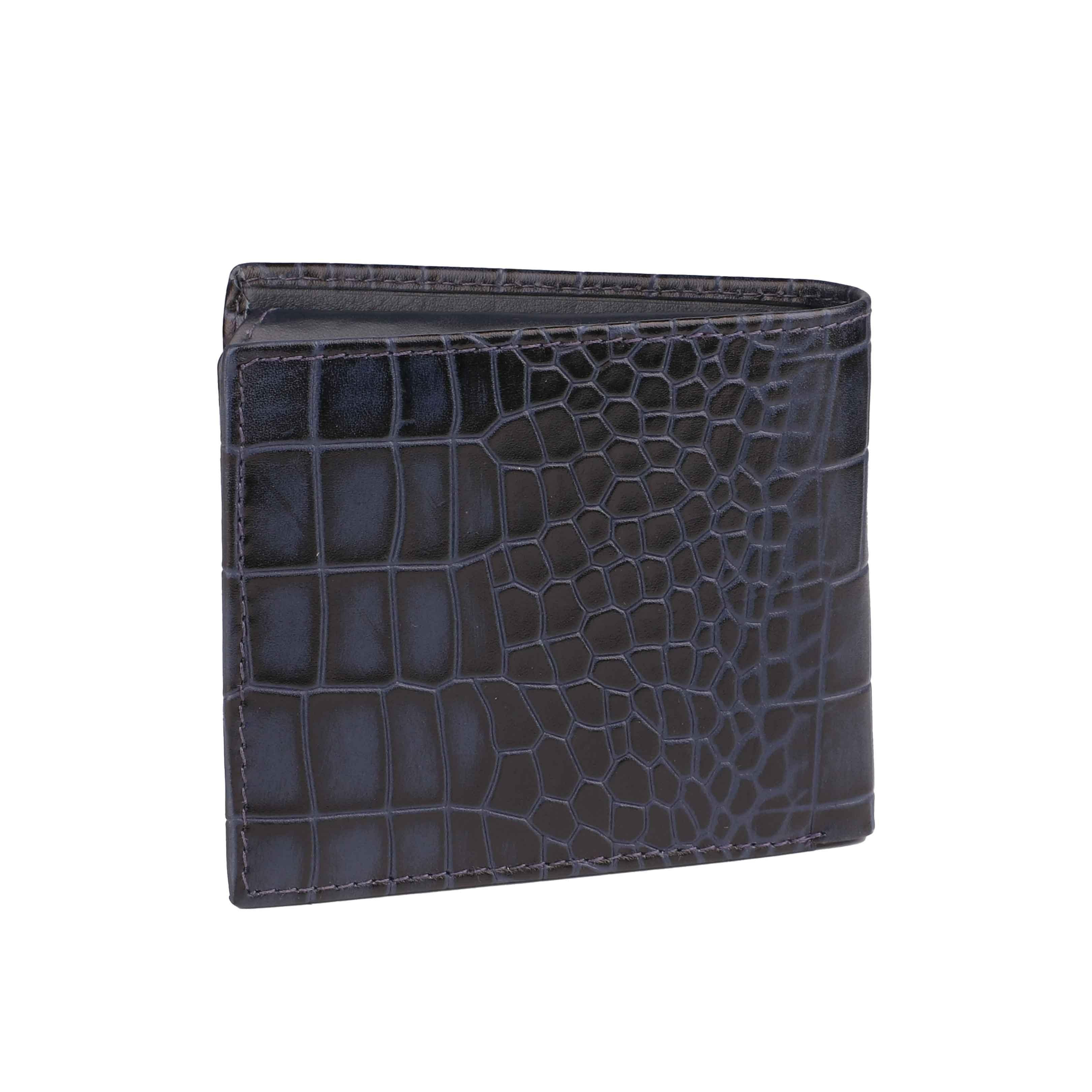 Set of III Gift Set Men's Croco Belt, Wallet & Prime Key Pouch - Premium Leather Accessories | Color- Blue Leather Talks