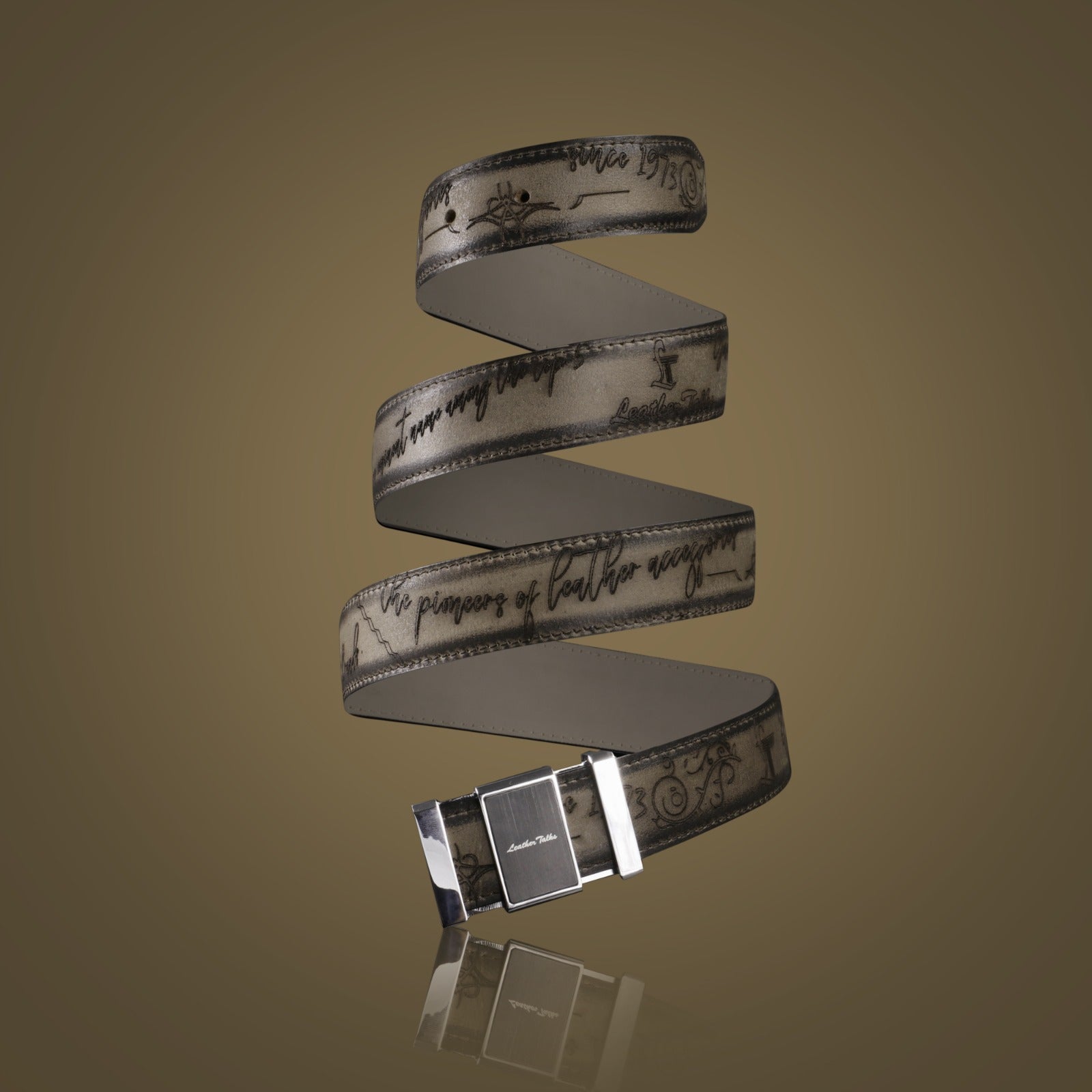 Crawford | Pure Leather Belt for Men | 100% Genuine Leather | Lifetime Warranty | Color: Grey