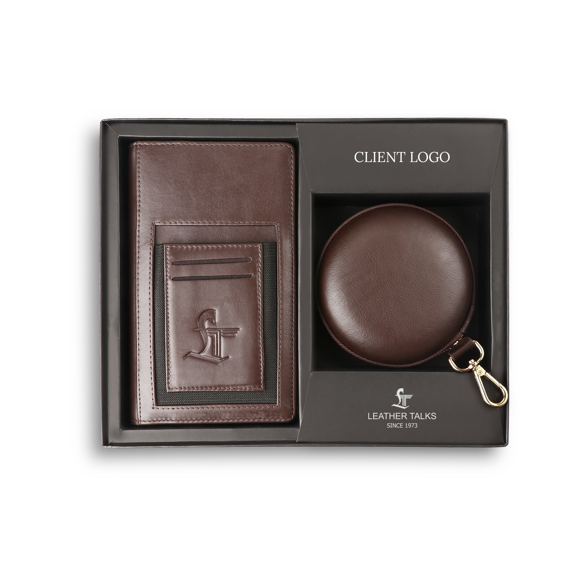 Luxury Leather Tech Organizer & Notebook Gift Set | Genuine Leather Travel Journal, A6 Planner & Cord Organizer | Professional Business Gift for Men & Women Leather Talks