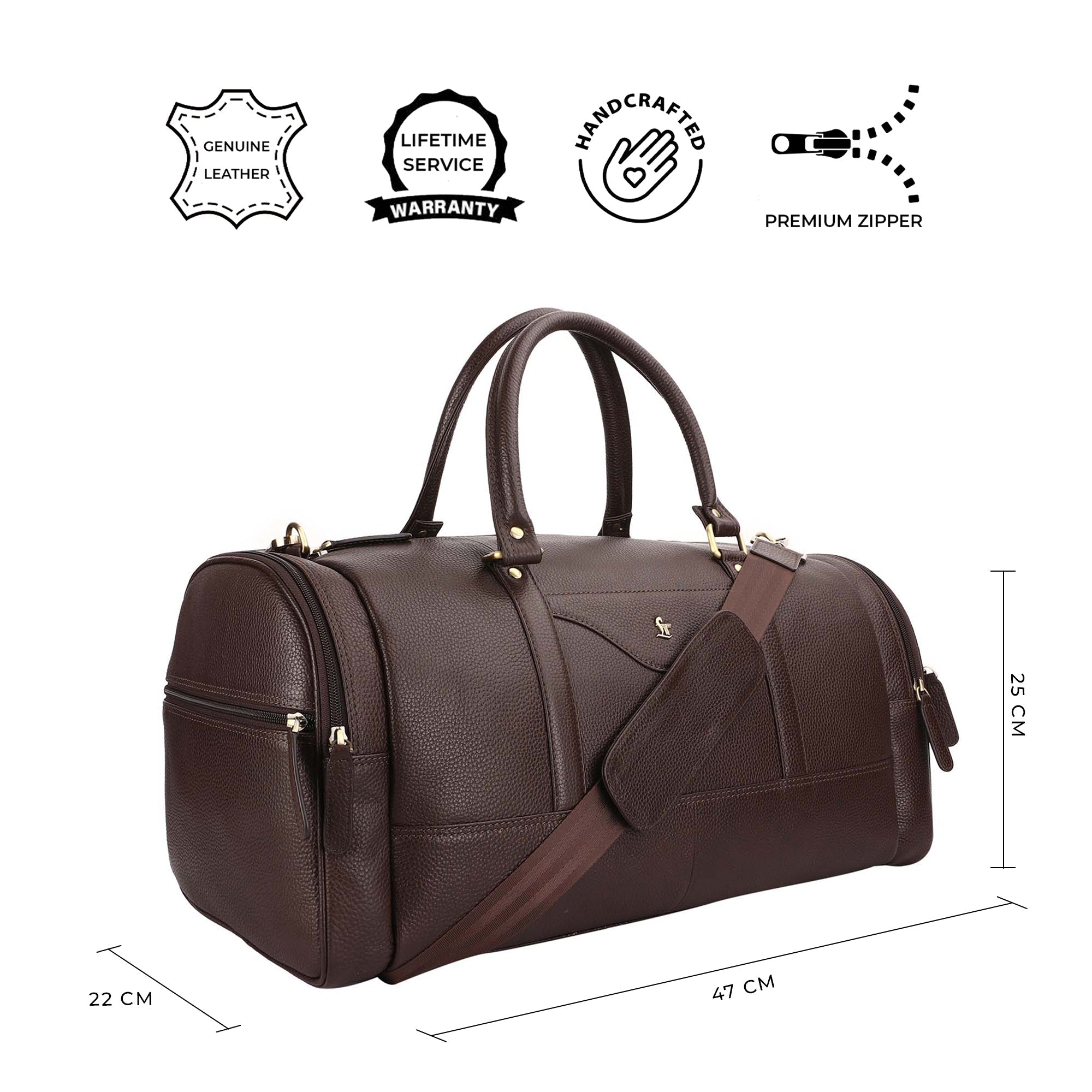 Bush Duffle Bag | Genuine Leather Travel Bag | Duffle Bag for Men | Color: Black & Brown Leather Talks