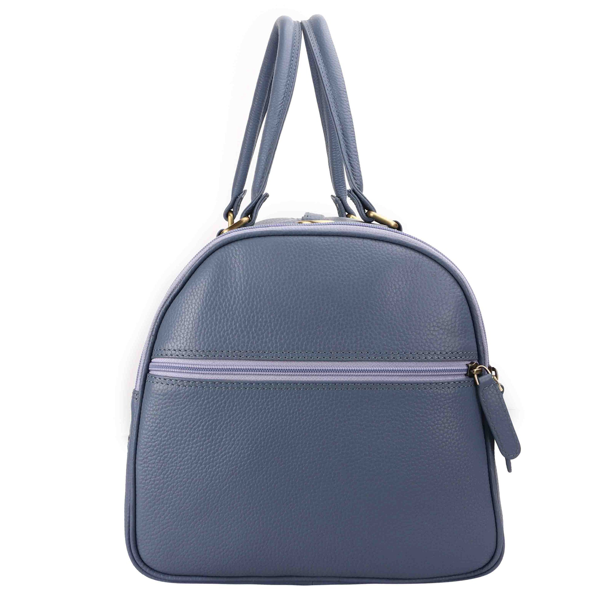 Bush Duffle Bag | Genuine Leather Travel Bag | Duffle Bag for Men | Color: Light Blue Leather Talks