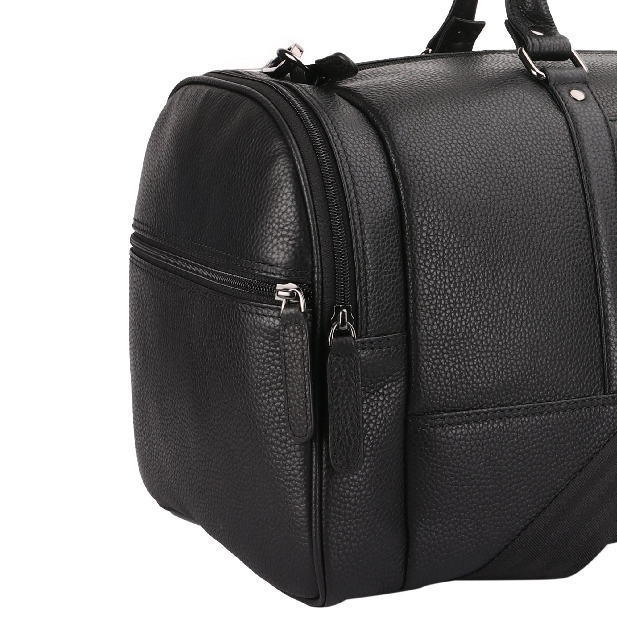 Bush Duffle Bag | Genuine Leather Travel Bag | Duffle Bag for Men | Color: Black & Brown Leather Talks