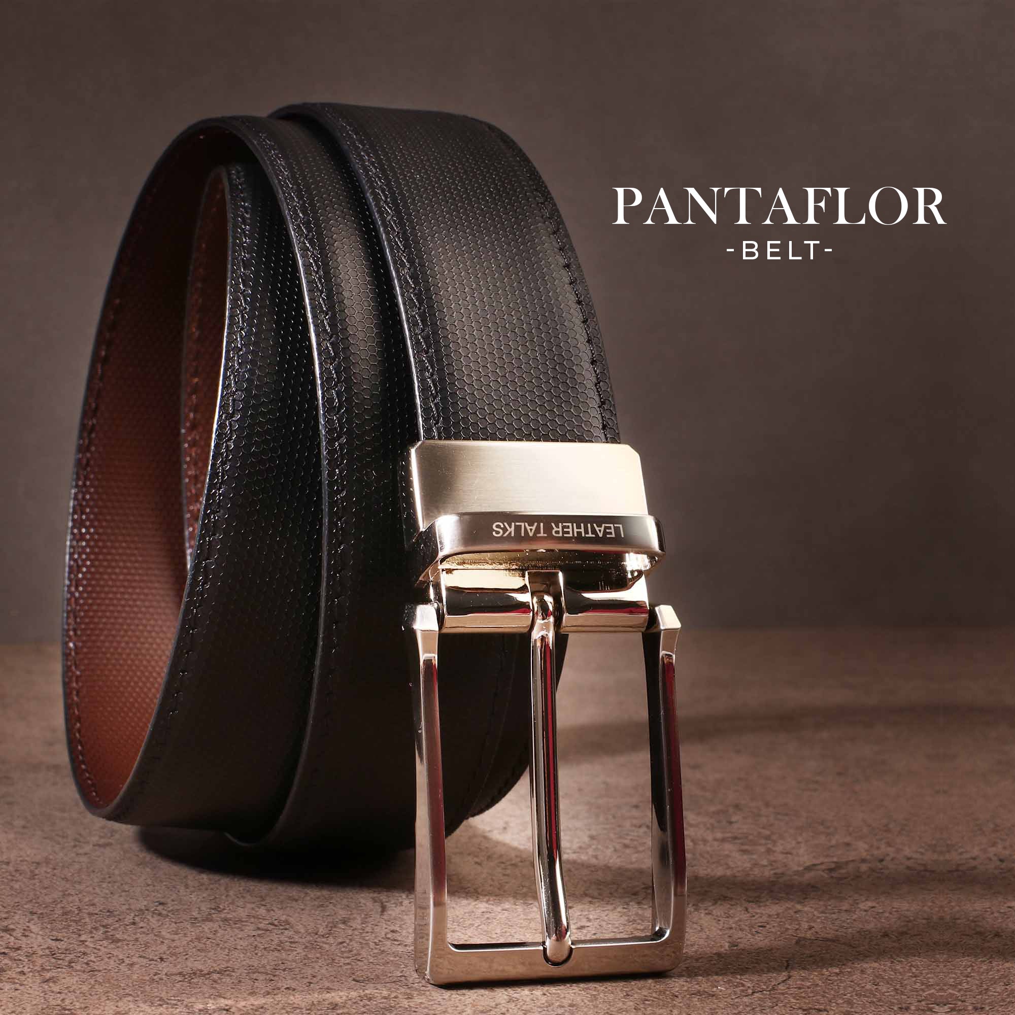 Pentaflor Formal Reversable Belt | 100% Genuine Leather | Color: Black & Brown