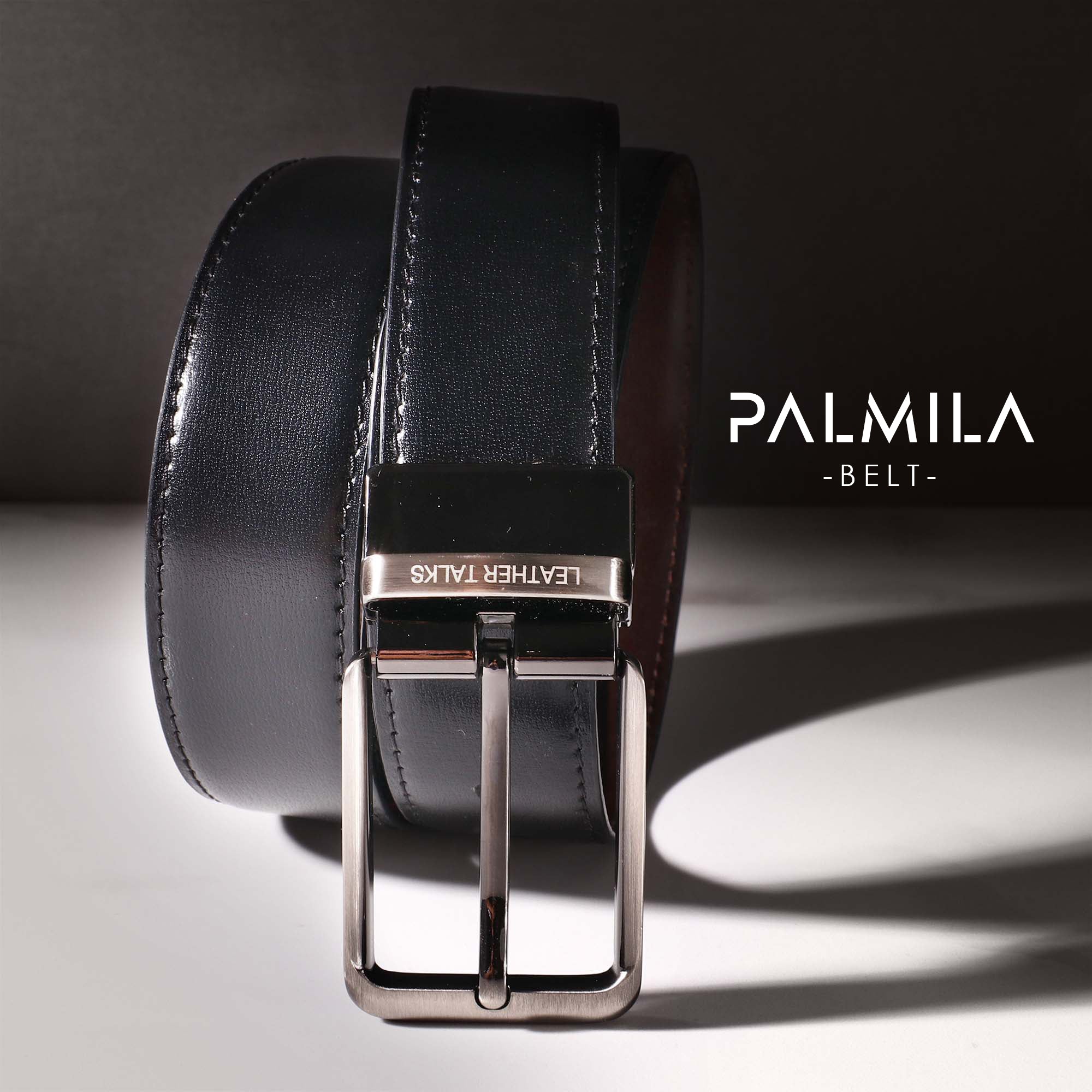 Palmila Formal Reversable Belt | 100% Genuine Leather | Color: Black & Brown