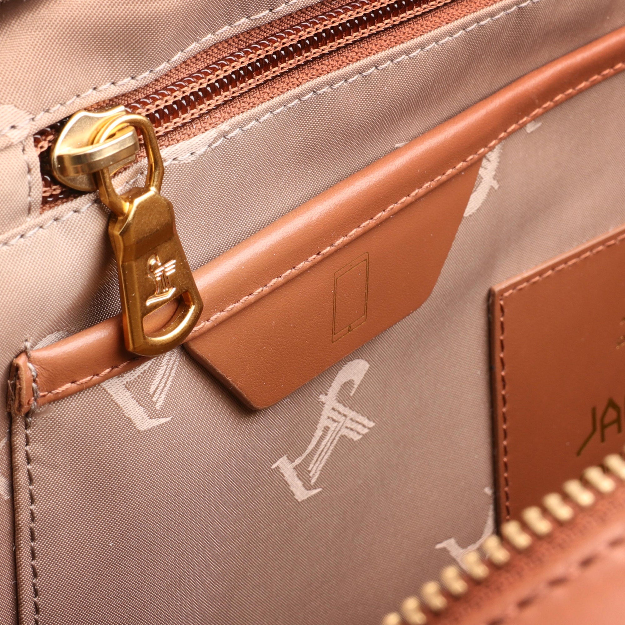 Jacob V 2.0 | Luxury Leather Laptop Bag | For Office Use | Colour: Tan | Detachable Shoulder Strap | Trolley Strap Included