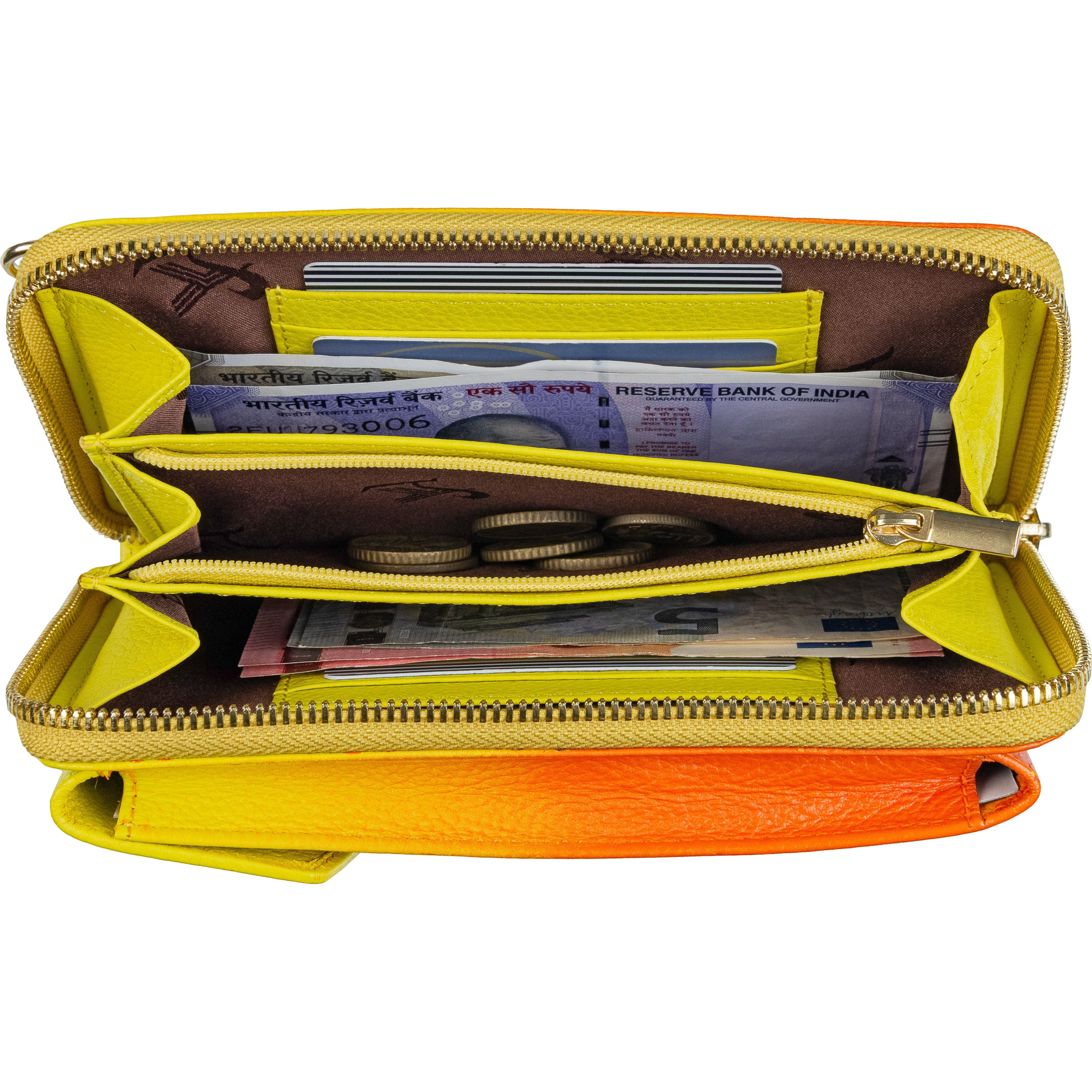 Genuine leather sling bag for women, featuring a compact design with a chic, minimalist style