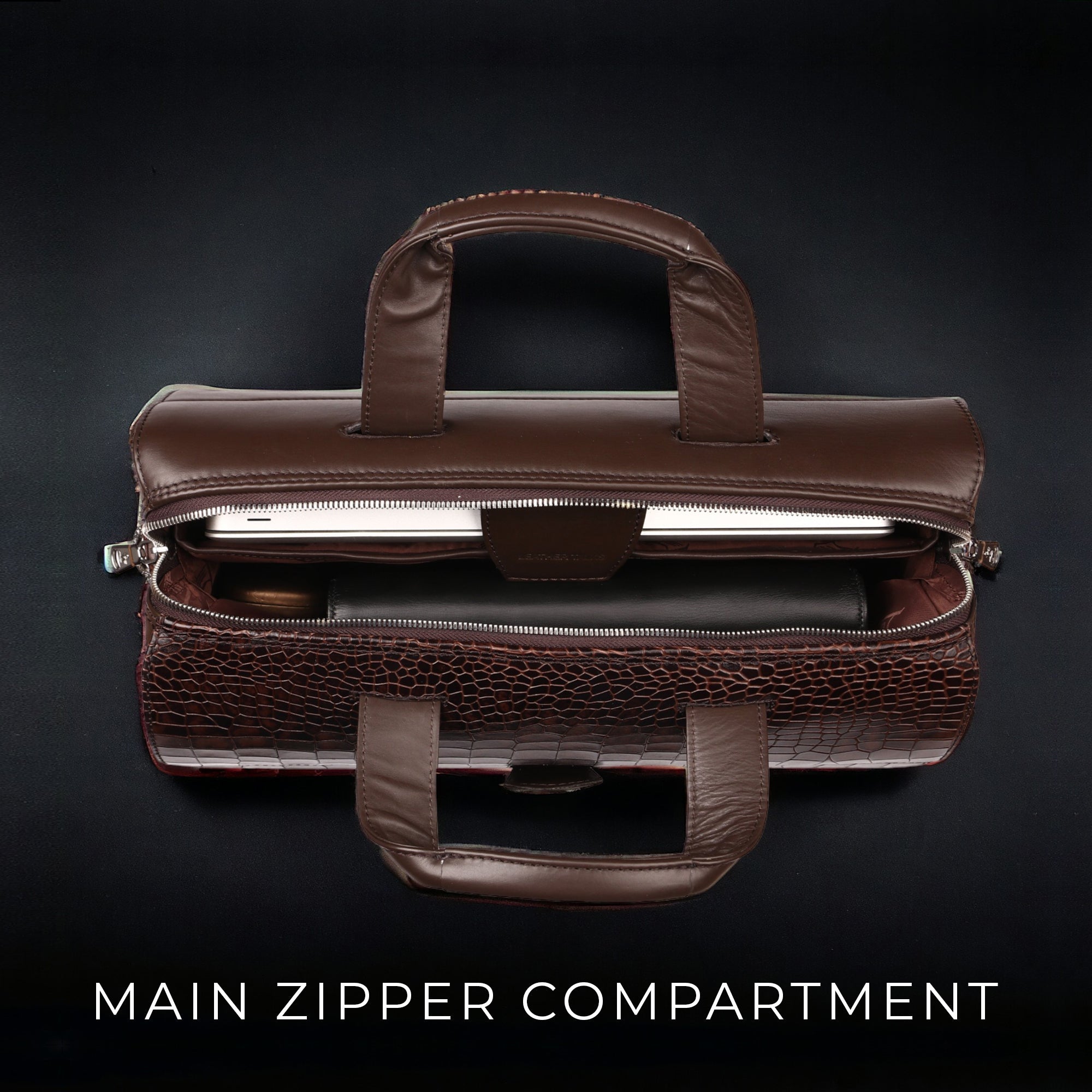 Ruvido II Luxury Leather Laptop Bag for Men | 15" Laptop Office Bag | Premium Leather Laptop Bag for Professionals | Color: Black, Olive Green, Brown & Blue Leather Talks