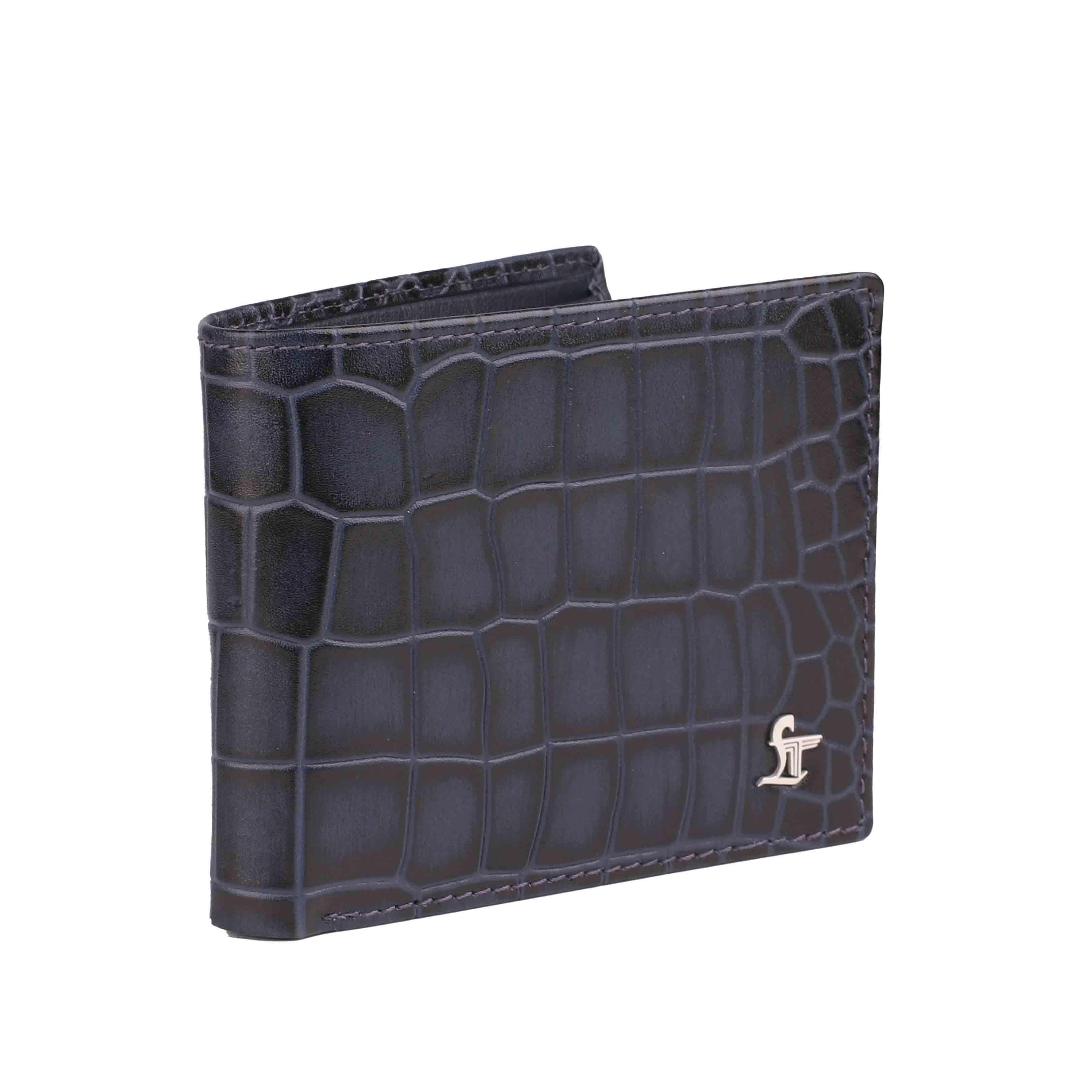 Set of III Gift Set Men's Croco Belt, Wallet & Prime Key Pouch - Premium Leather Accessories | Color- Blue Leather Talks