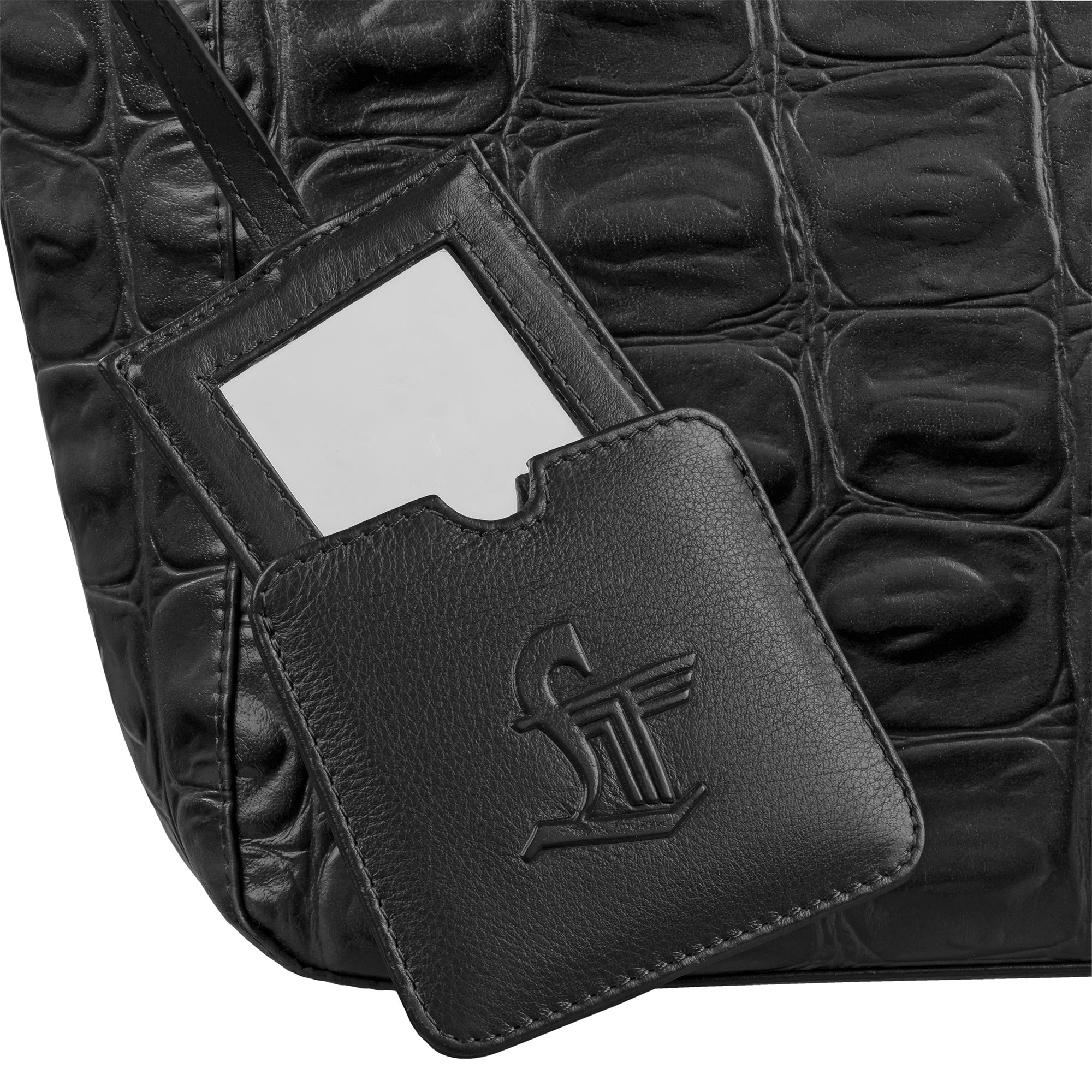 Great Dane Elvis Tote | Leather Tote Bag For Women | Croco Embossed Genuine Leather | Color:Black,Brown, Blue & Green Leather Talks