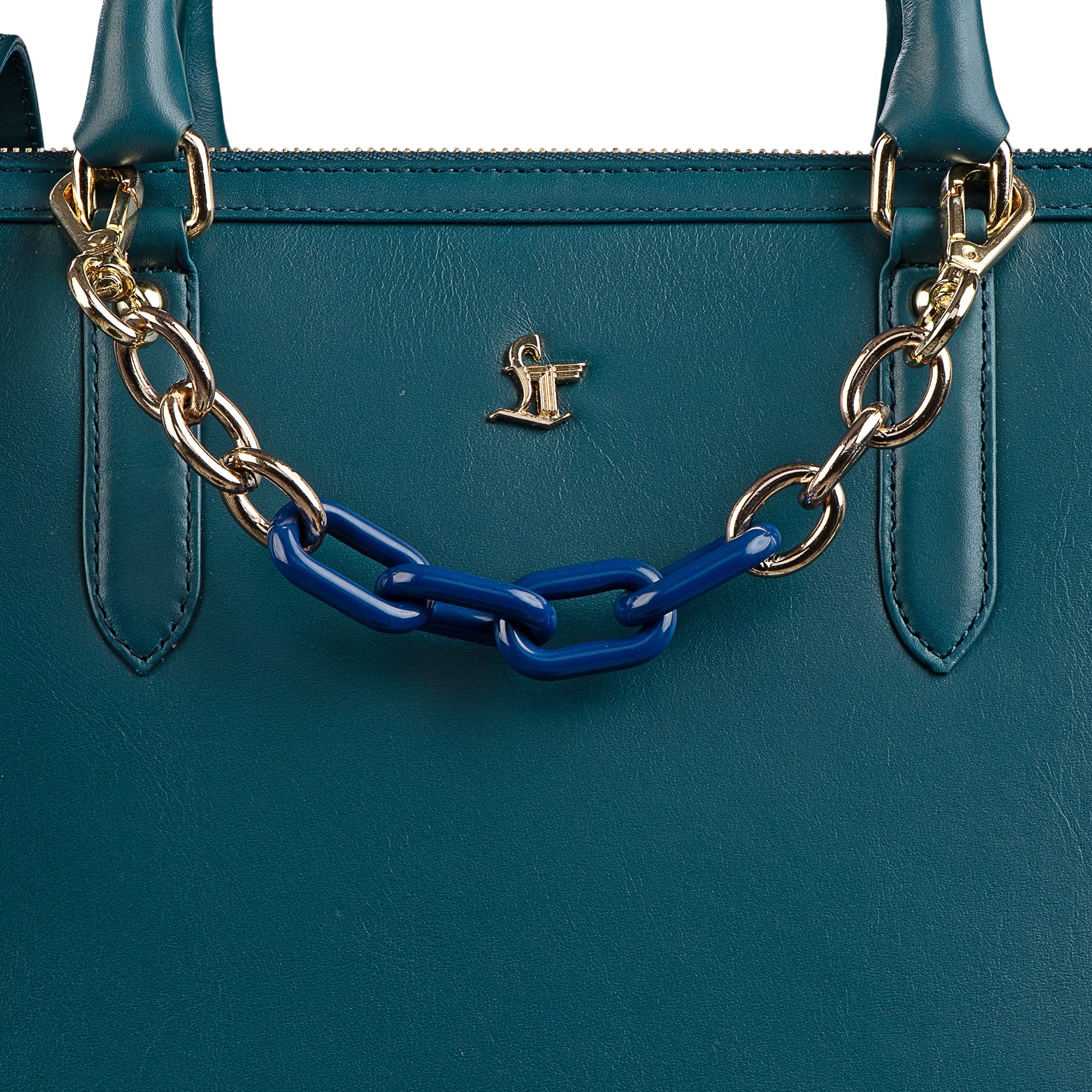 Window Senior Ladies Hand Bag For Women | 100% Genuine Leather | Color - Blue