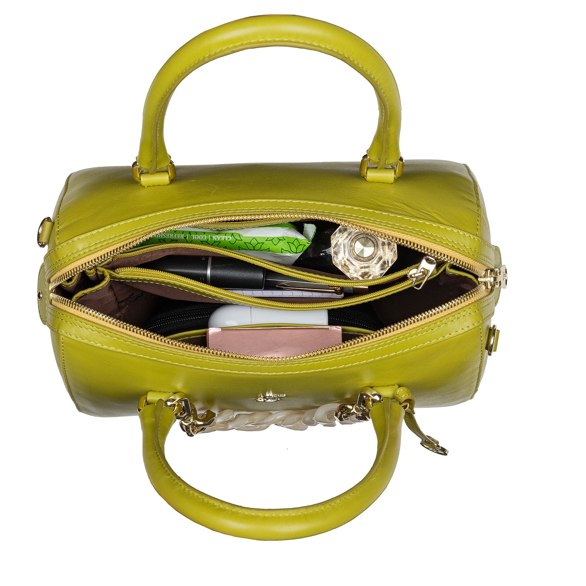 Leather Hand Bag For Women | 100% Genuine Leather | Color: Lime Green