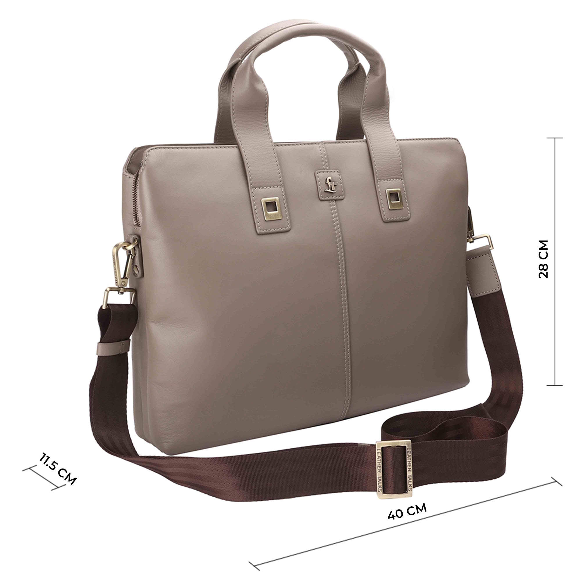 Georgia Collection | Leather Portfolio Bag | For Office Use | Colour - Beige
