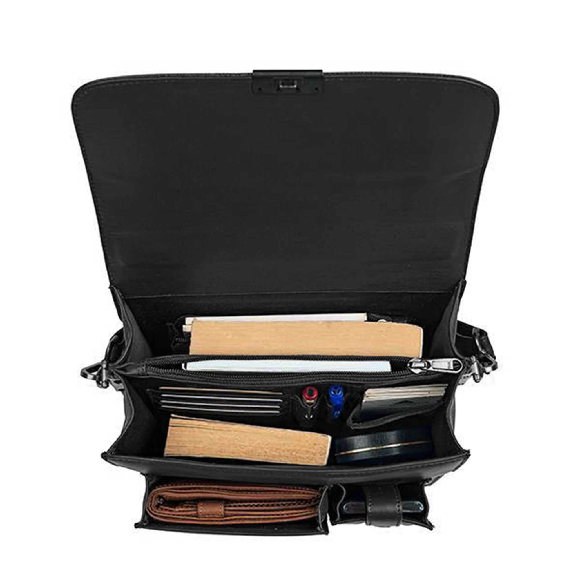 Men's Bag V | Leather Messenger Bag For Men | Colour : Black Leather Talks