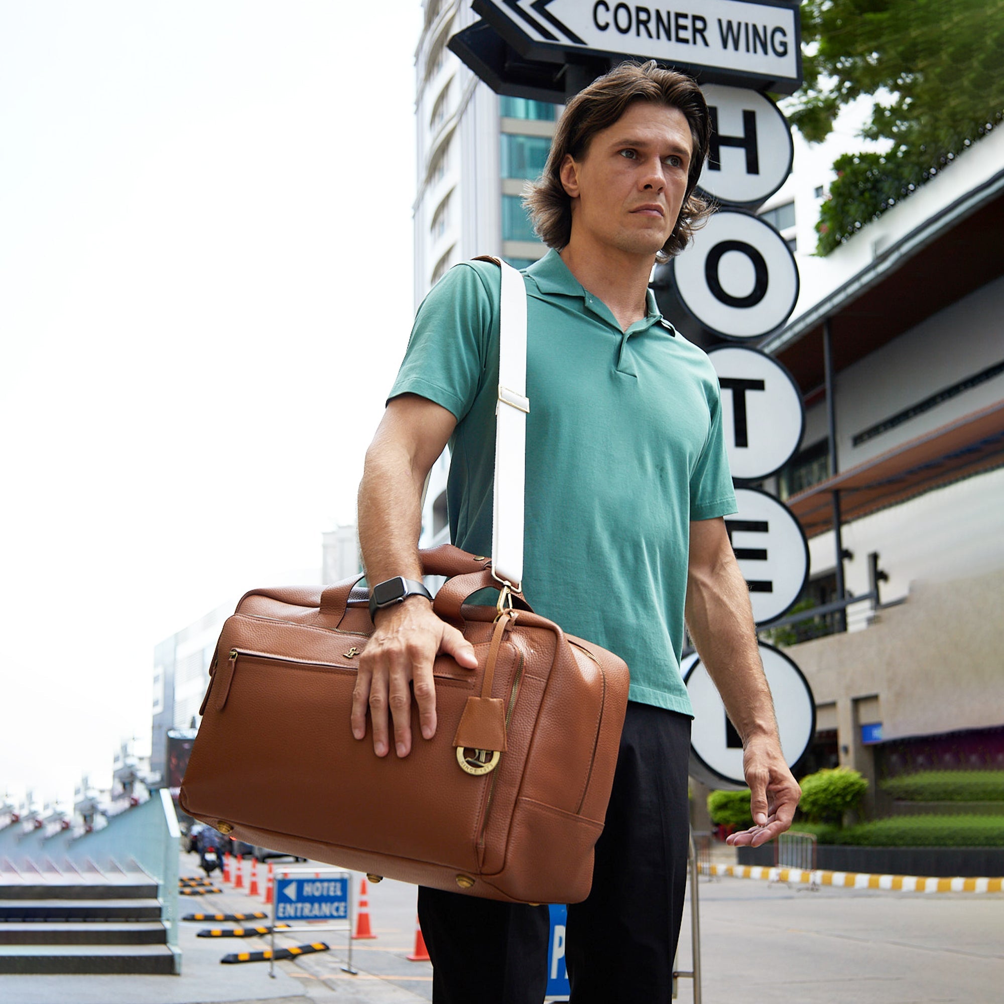 leather duffle bag | Leather travel bag for men