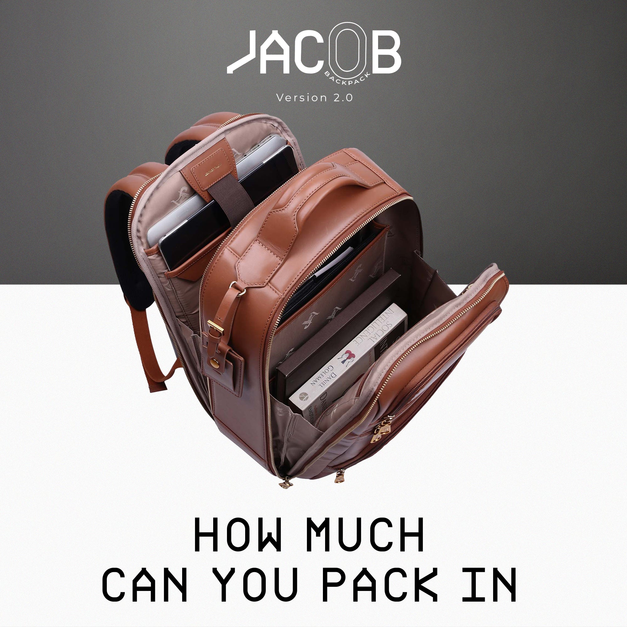 Jacob V 2.0 | Leather Backpack for Men | Lifetime Service Warranty | 100% Genuine Leather | Color: Brown