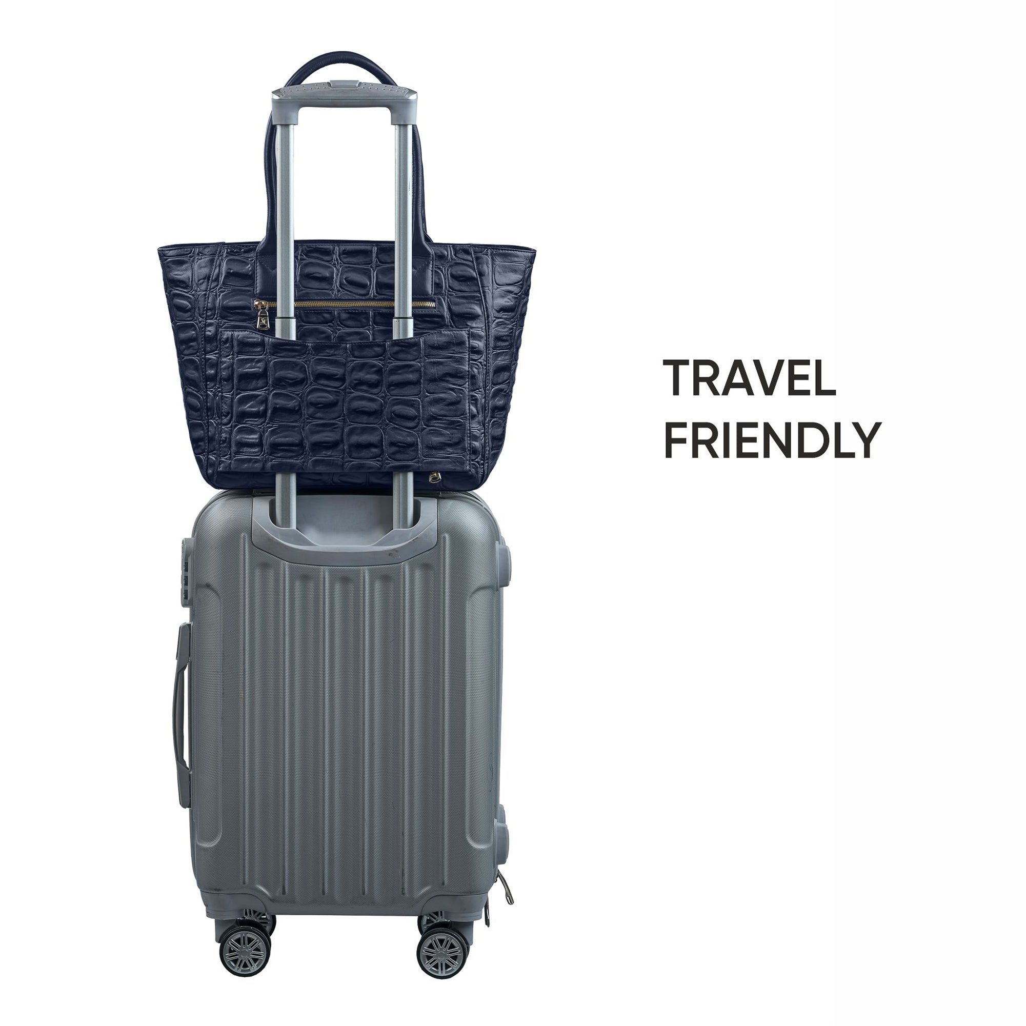 Great Dane Elvis Tote | Leather Tote Bag For Women | Croco Embossed Genuine Leather | Color:Black,Brown, Blue & Green Leather Talks