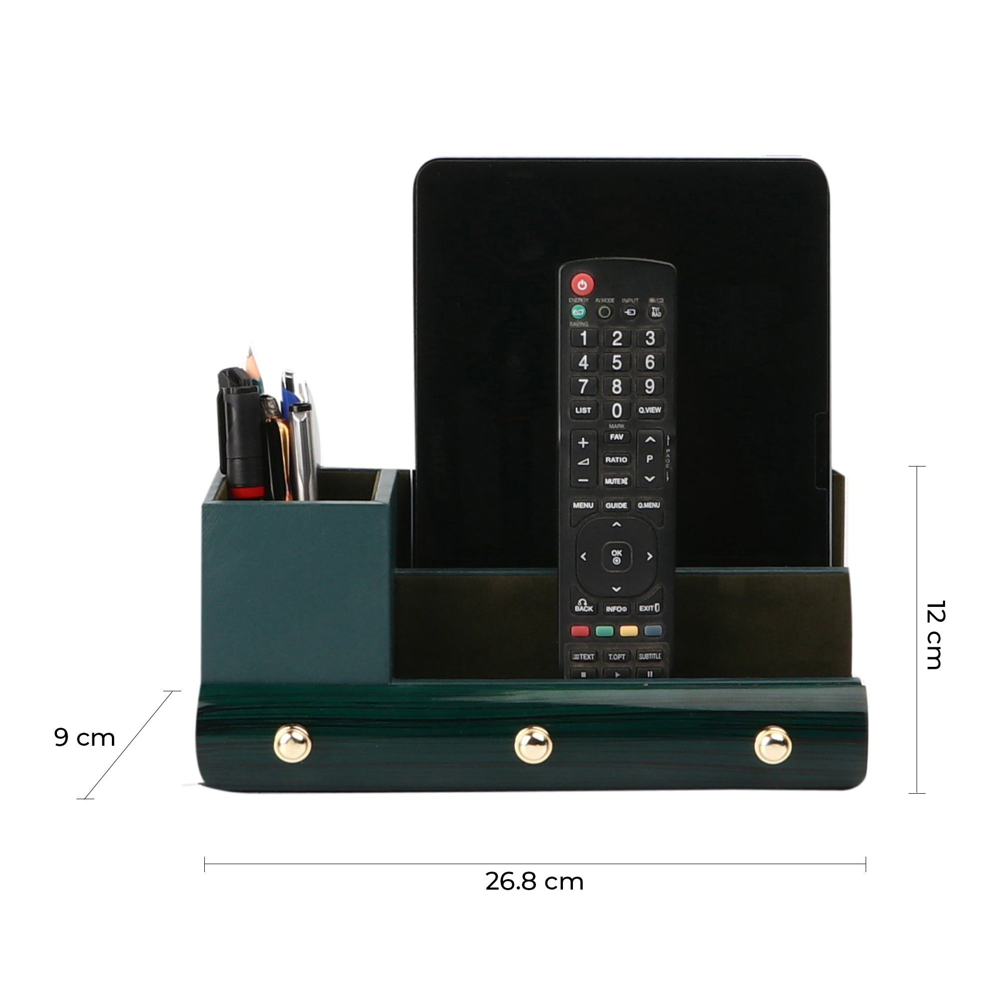 Wood Leather Office Desk Accessories Set – A complete set of office desk accessories featuring wood and leather materials