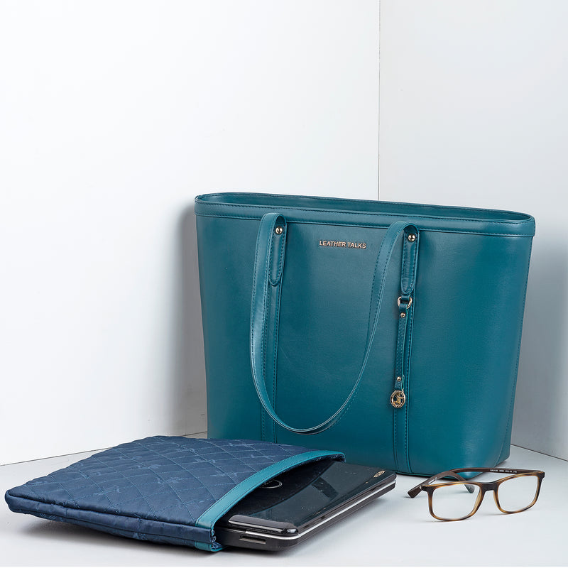 Genuine Leather Tote Bags For Women | Color - Blue
