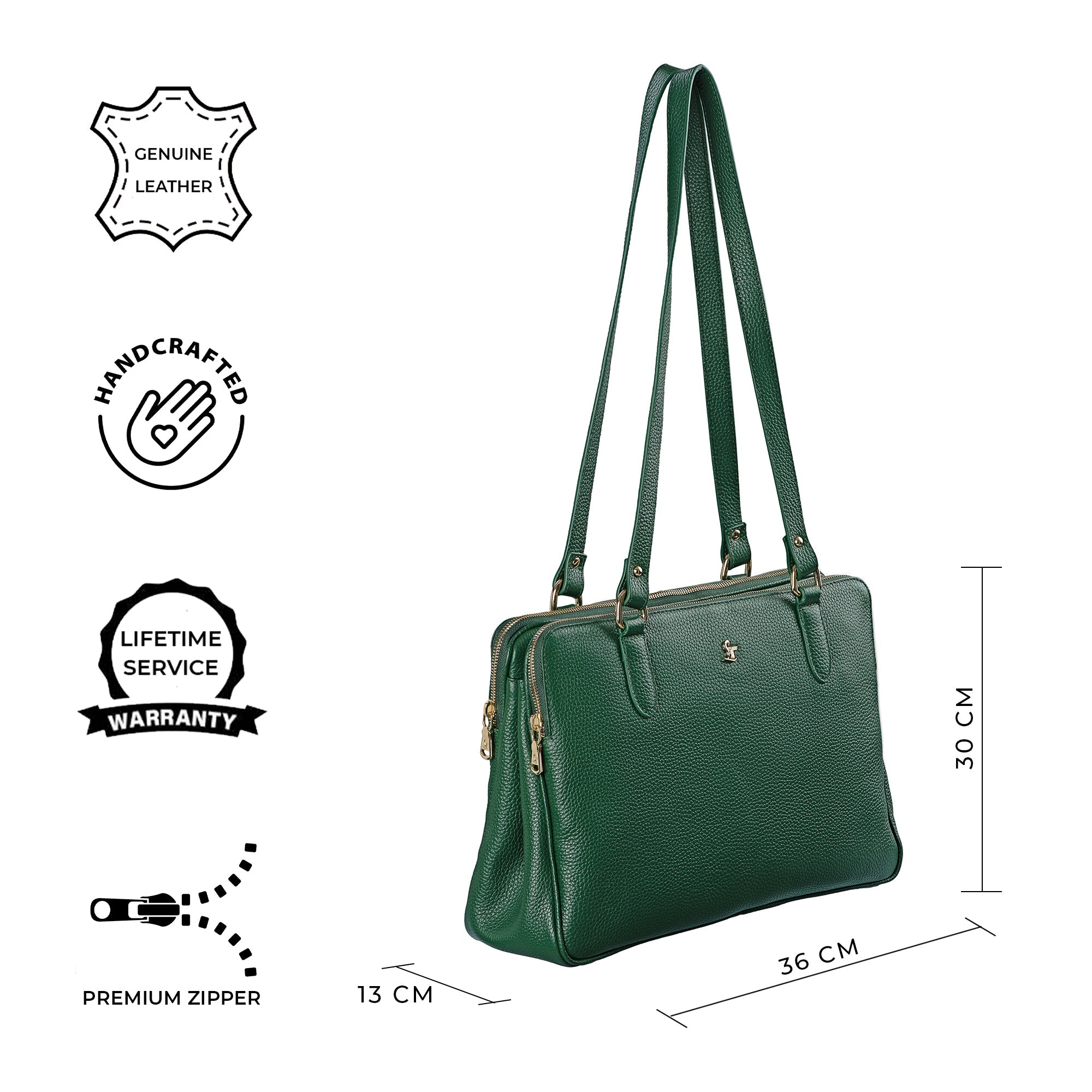 Rocha Ladis Slingbag for Women | 100% Genuine Leather | Color - Green