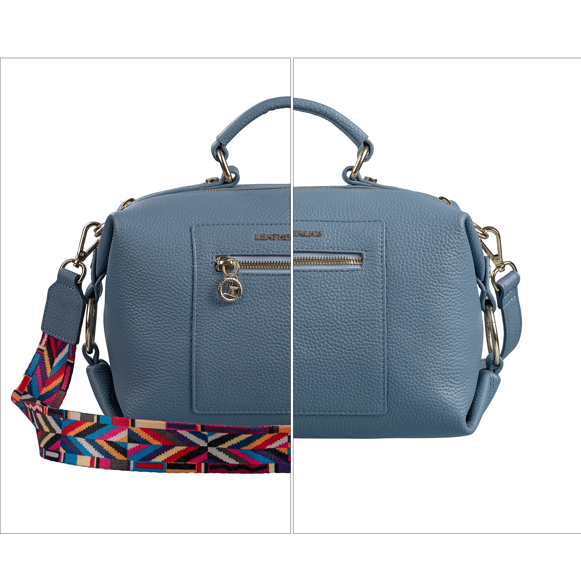 Leather Hand Bags For Women | 100% Genuine Leather | Color - Blue