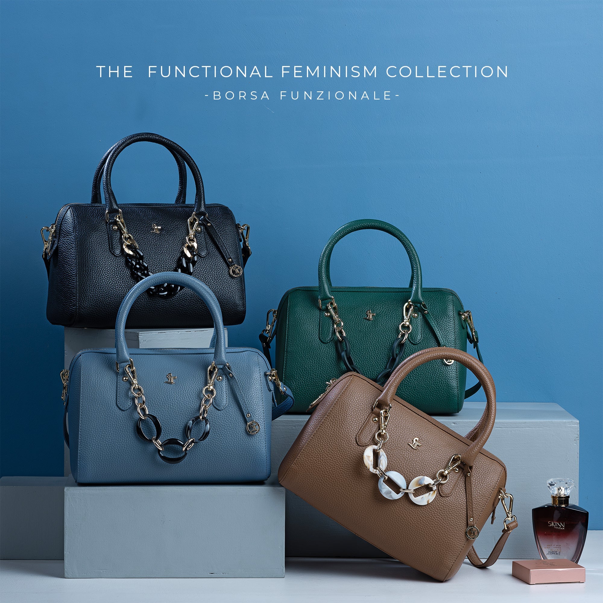 Leather Hand Bag For Women | 100% Genuine Leather | Color: Black, Blue, Green & Tan