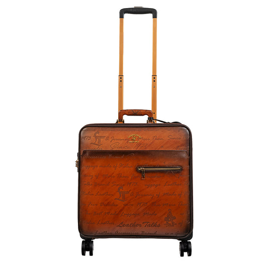 20inch Horizontal Condorium Premium Genuine Leather Travel Trolley Bag