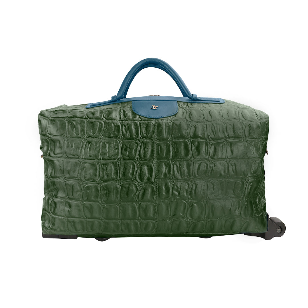 Leather Duffle Cabin size Trolley Bag