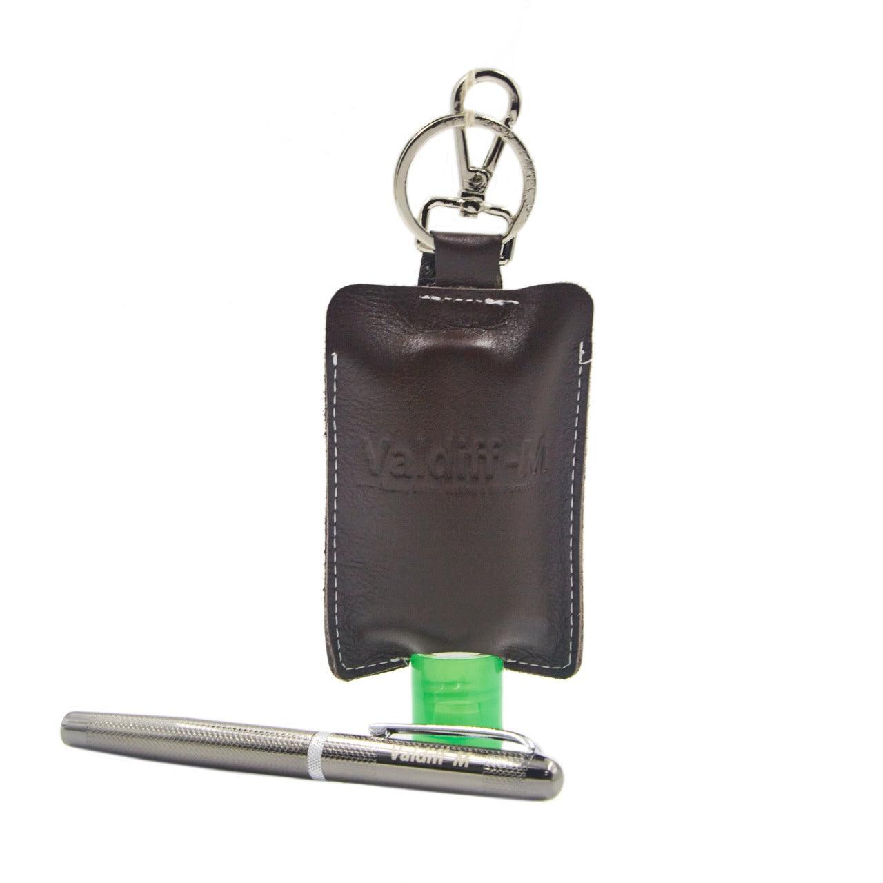 Combo of Leather Sanitizer Holder(with 50 ml Dettol sanitizer) & Magnetic Pen for IPCA Labs - Leather Talks