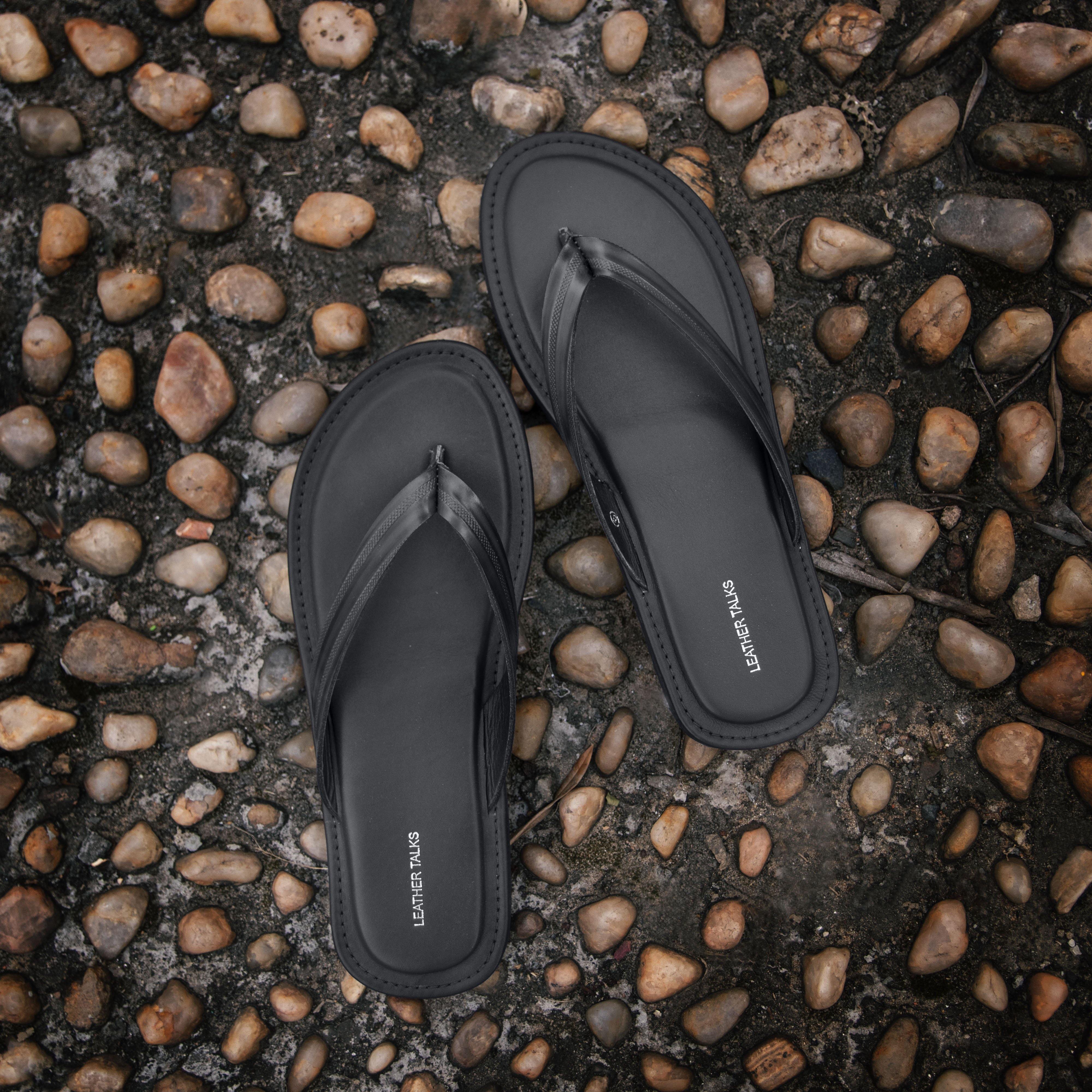 Italian VT Stripe Slippers - Grey - Leather Talks